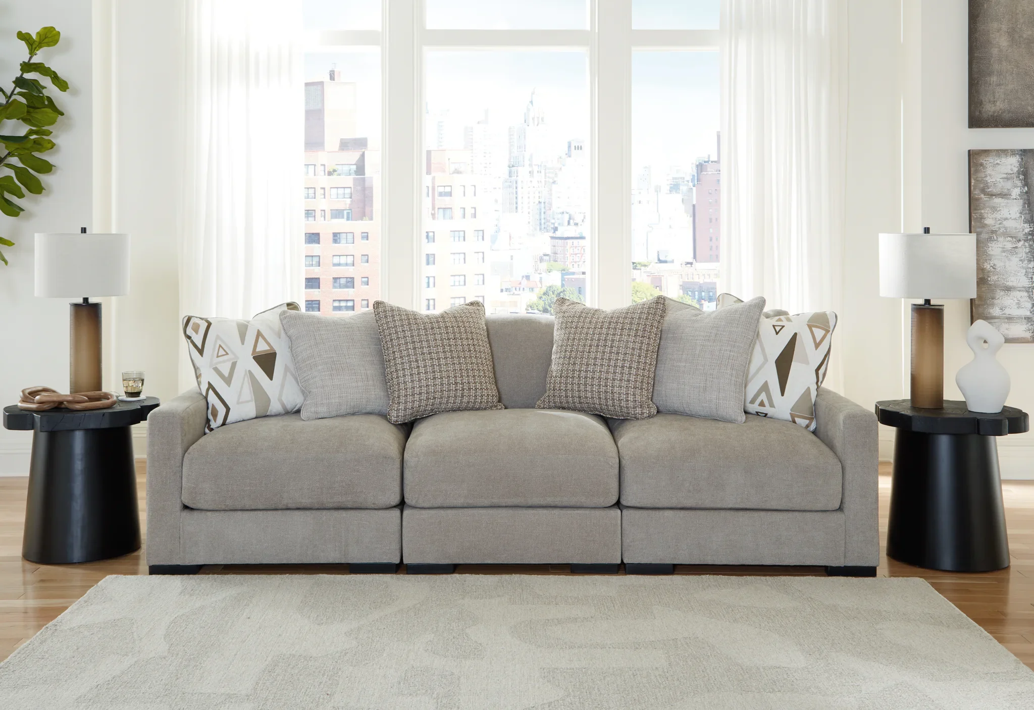Aslan Court - Pebble - 3-Piece Sofa Sectional - Image 2