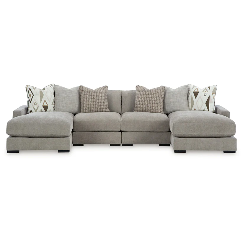 Aslan Court - Pebble - 4-Piece Sofa Pit Sectional