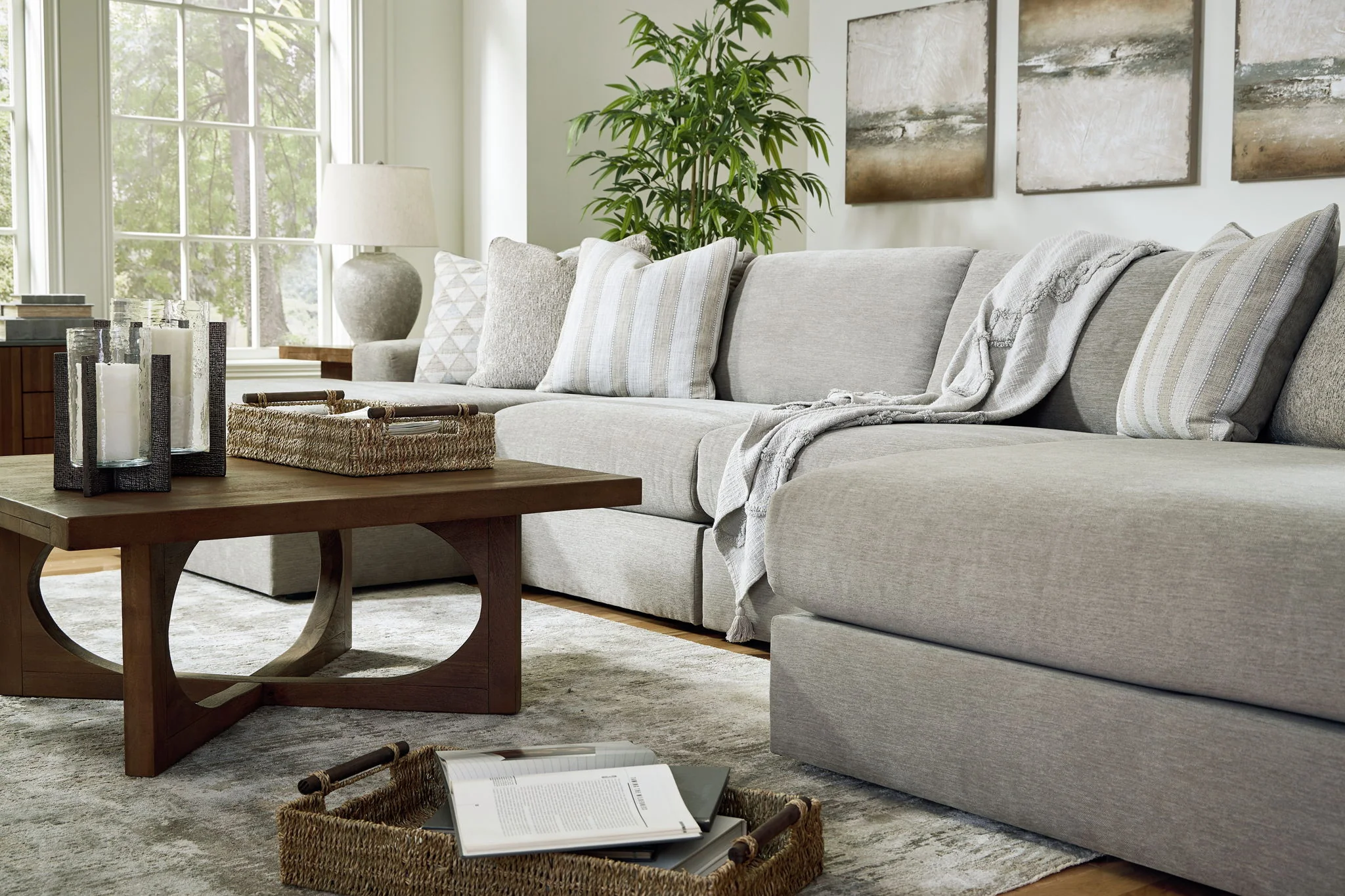 Avaliyah - Ash - 4-Piece Double Chaise Sectional - Image 3