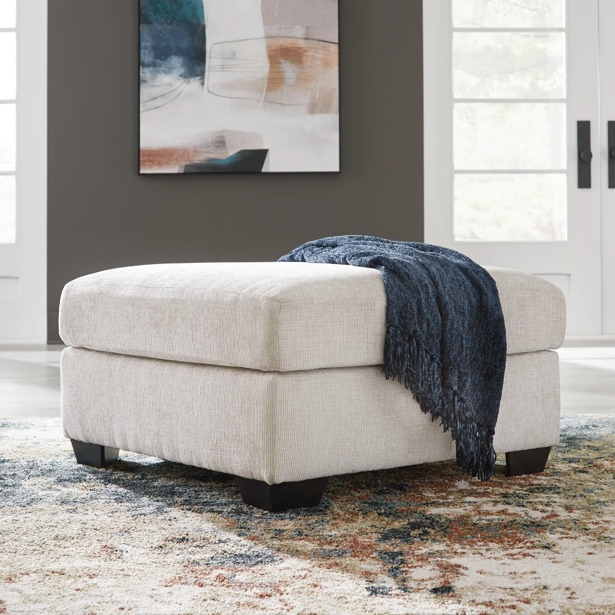 Aviemore - Stone - Oversized Accent Ottoman - Image 2