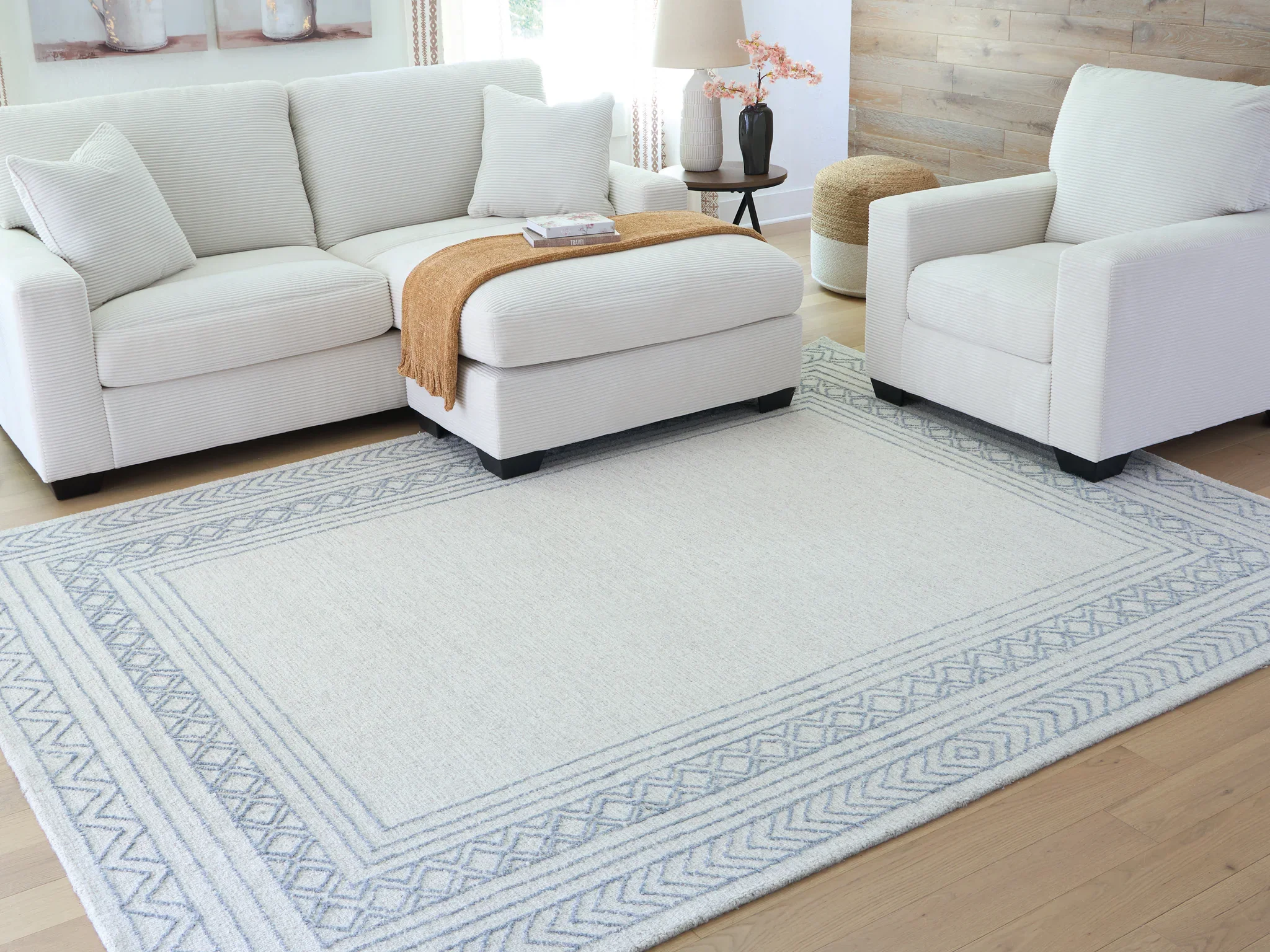Azelhurst - Blue / Ivory / Gray - Medium Rug - 5' x 7' - Image 2