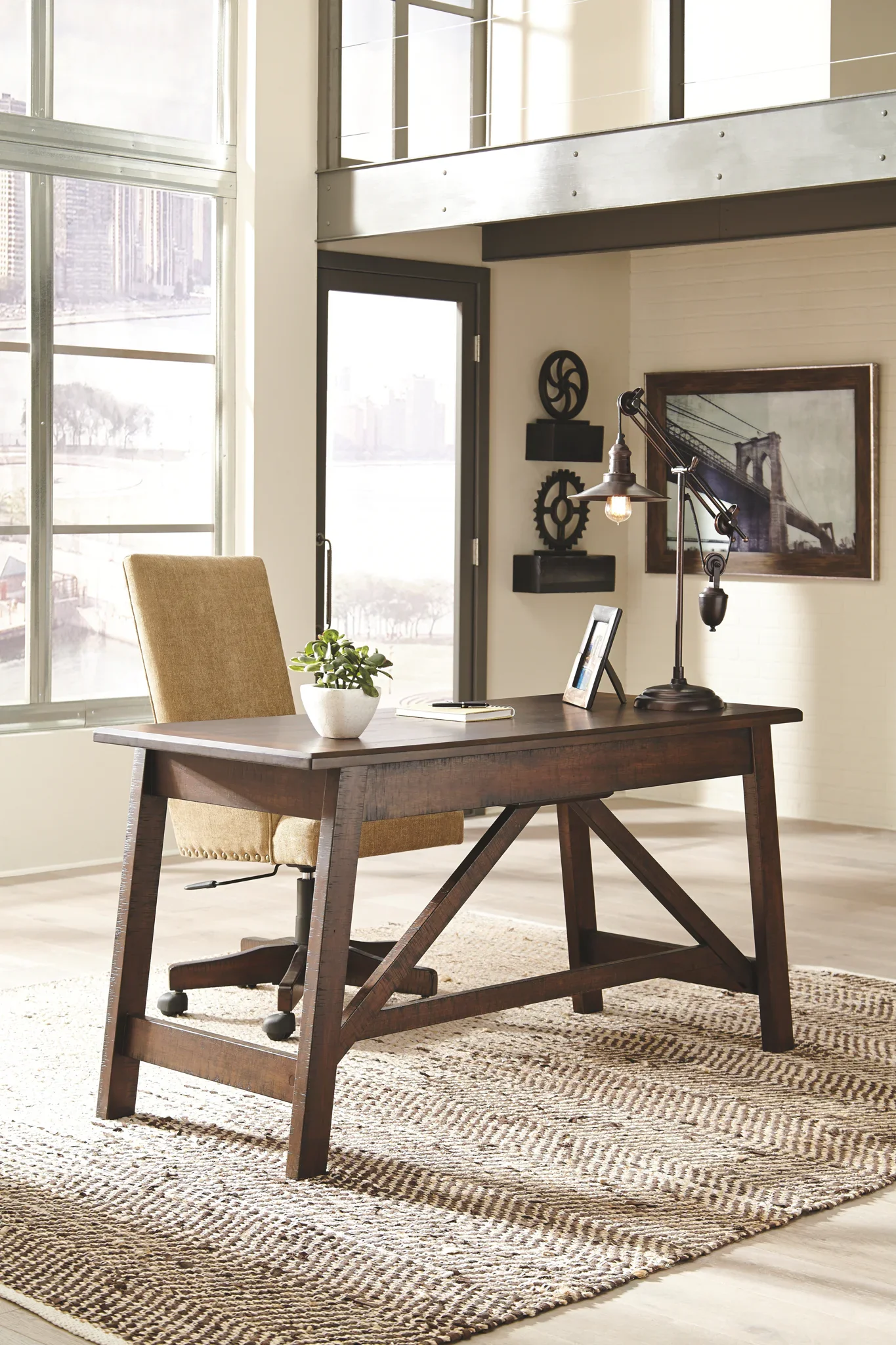 Baldridge - Rustic Brown - Home Office Large Leg Desk - Image 11