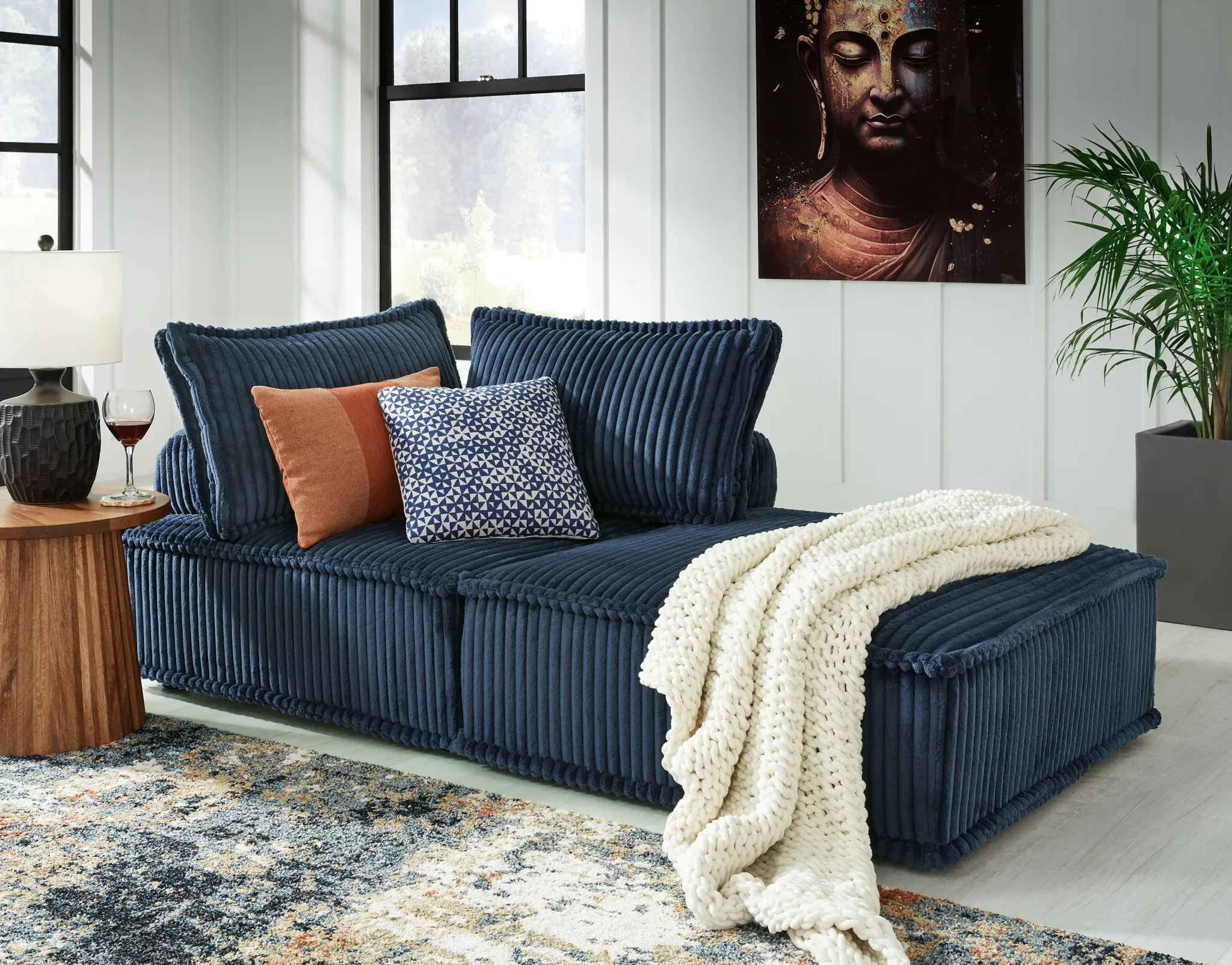 Bales - Navy - 2-Piece Modular Seating - Image 2