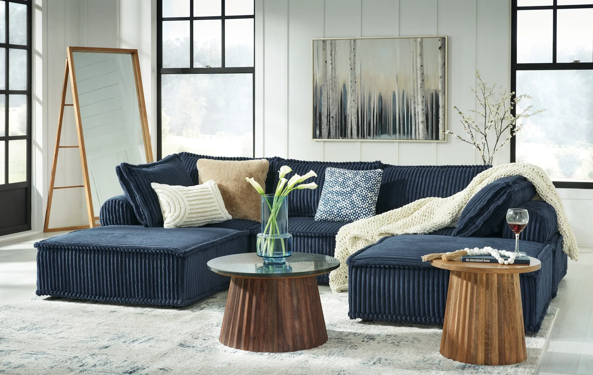 Bales - Navy - 5-Piece Modular Seating - Image 2