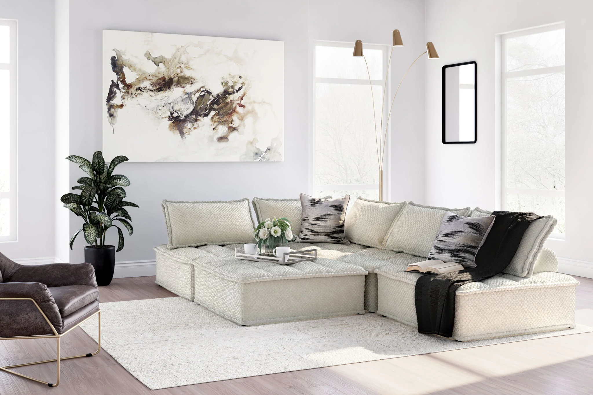 Bales - Taupe - 5-Piece Modular Seating - Image 2