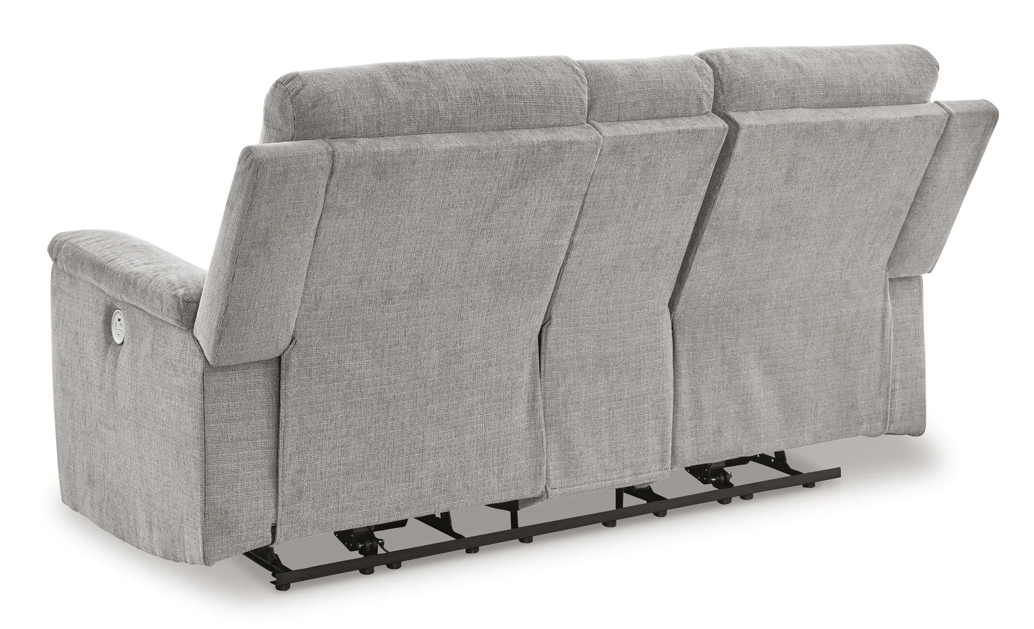 Barnsana - Ash - Dbl Power Reclining Loveseat with Console - Image 5