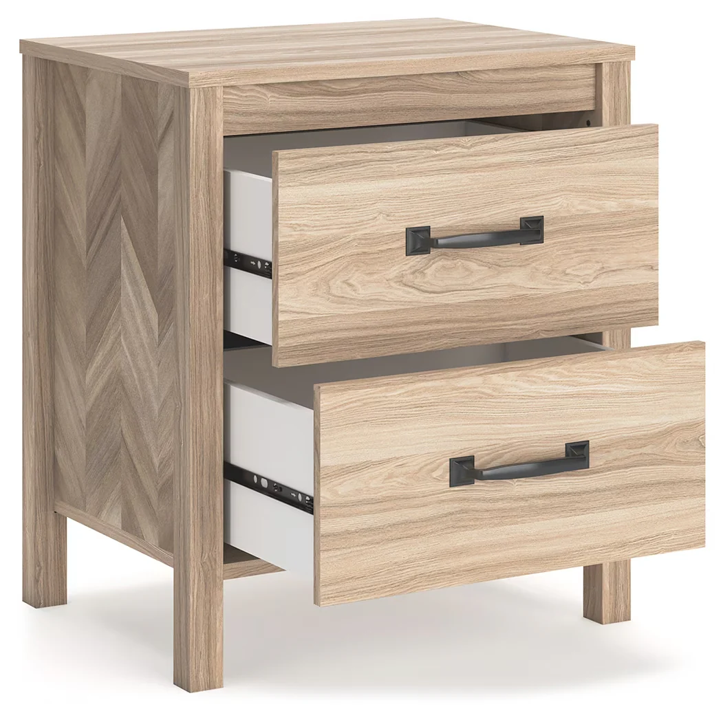 Battelle - Tan - Two Drawer Night Stand - Image 4