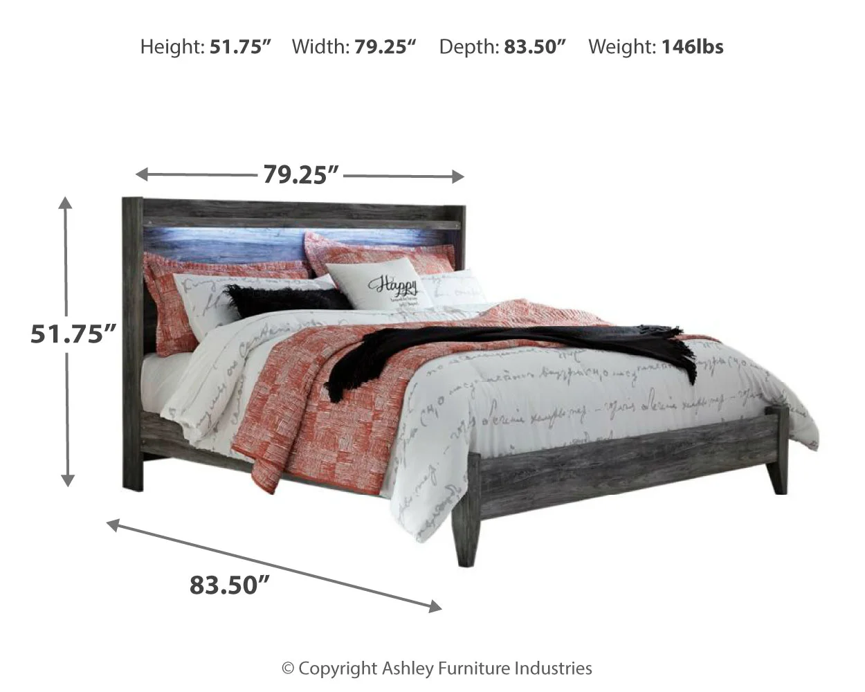 Baystorm - Gray - King Panel Bed - Image 3