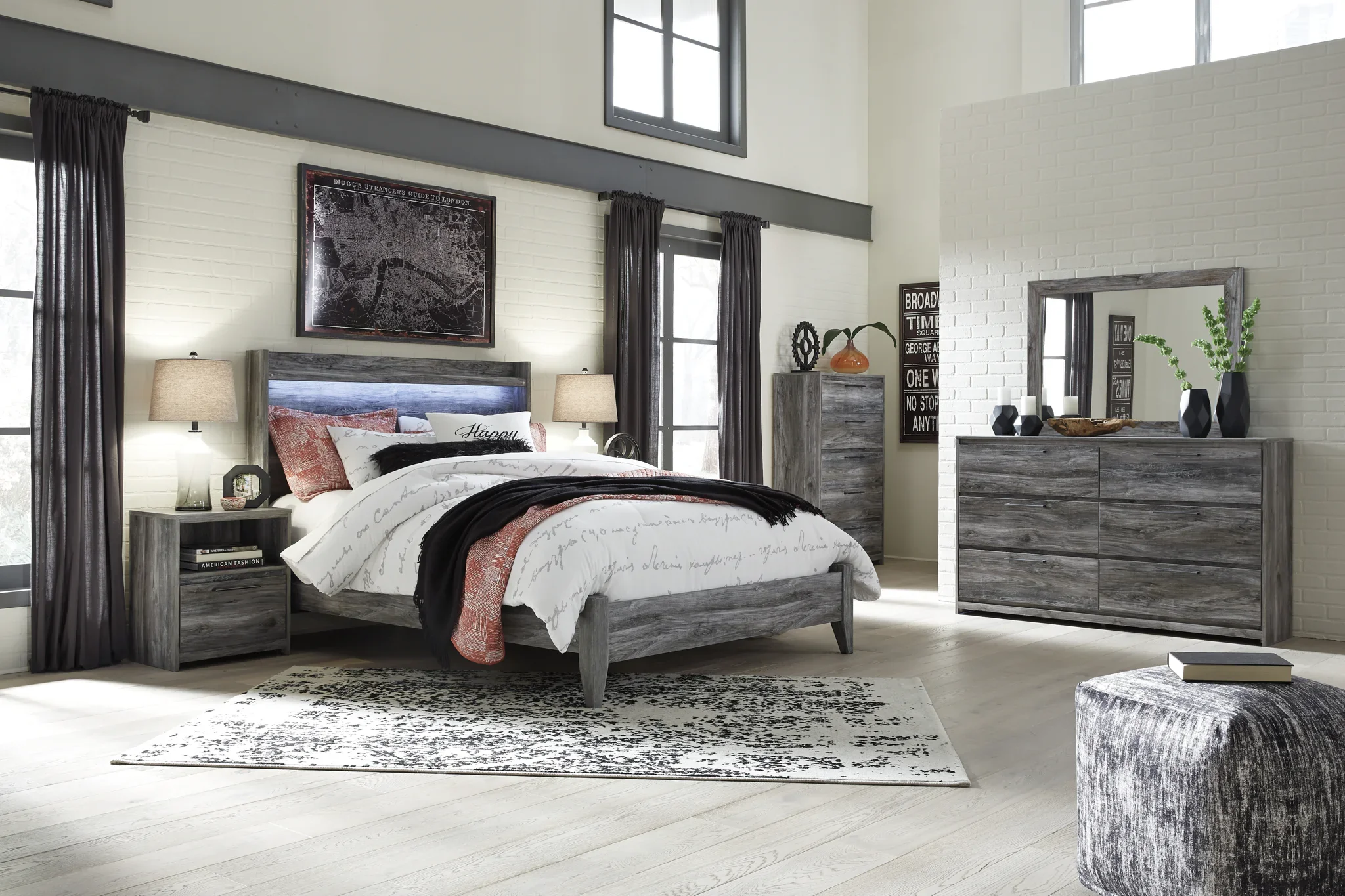 Baystorm - Gray - King Panel Bed - Image 4