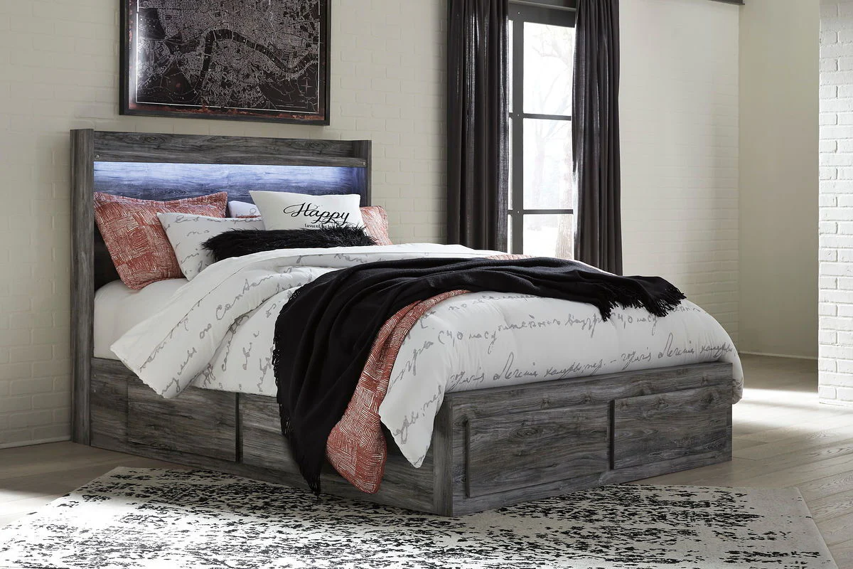 Baystorm - Gray - Queen Panel Bed With 6 Storage Drawers - Image 2