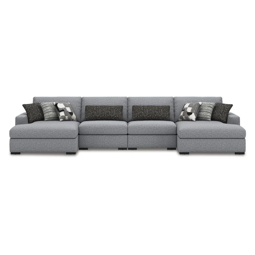 Bealton - Salt and Pepper - 4-Piece Sectional With Double Chaise - Image 2