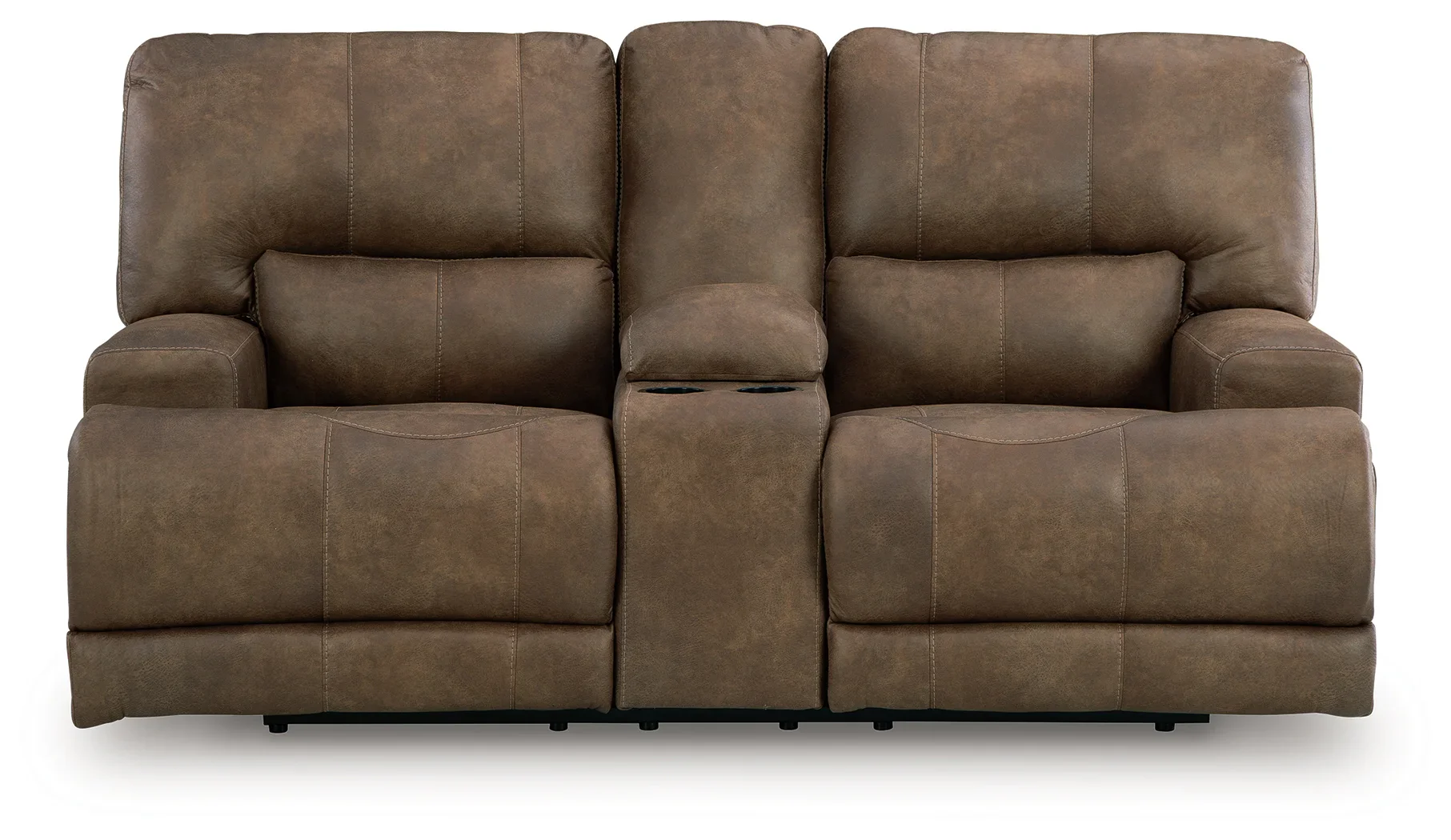 Beckley Place - Earth - Power Reclining Loveseat With Console / Adjustable Headrest - Image 4