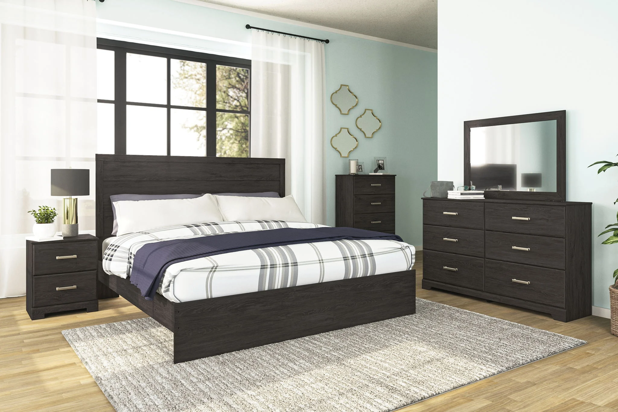 Belachime - Black - King Panel Bed - Image 2