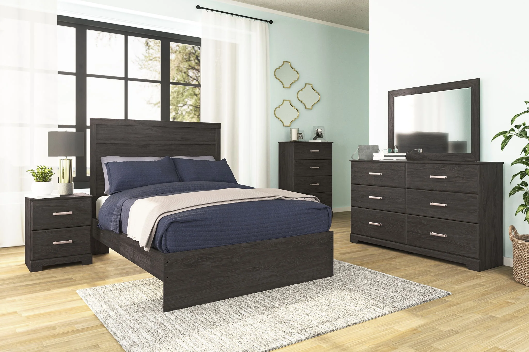 Belachime - Black - Two Drawer Night Stand - Image 3