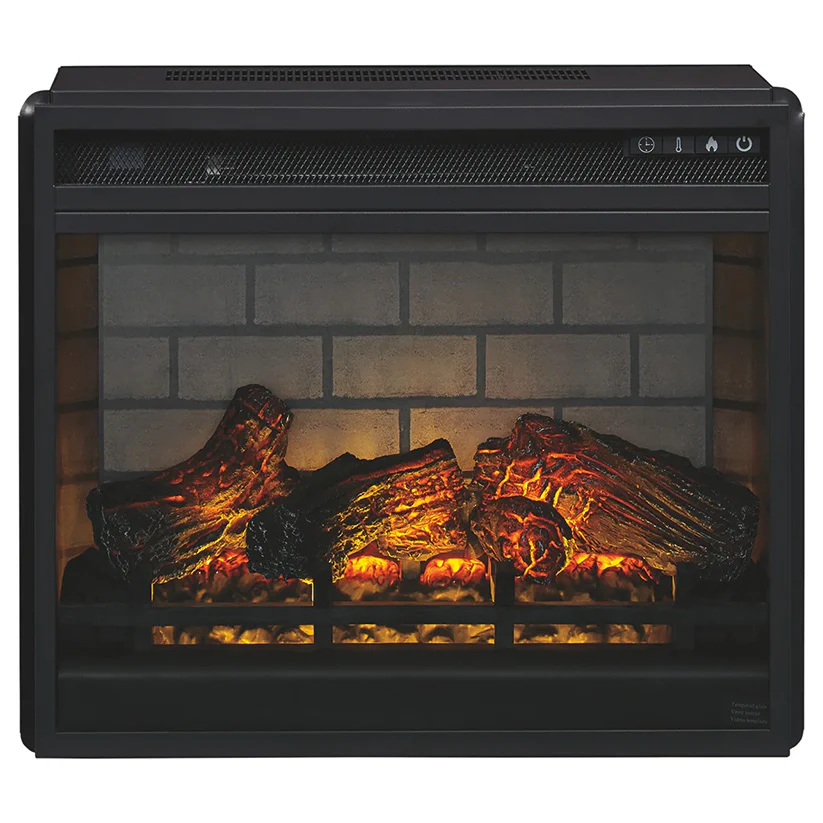 Bellaby - Whitewash - 63" TV Stand With Faux Firebrick Fireplace Insert - Image 3