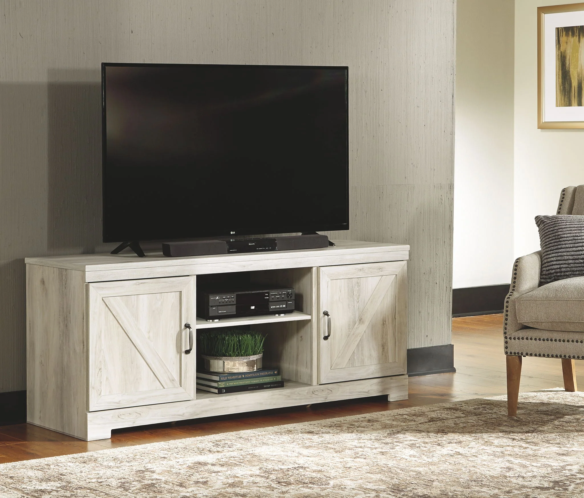 Bellaby - Whitewash - 4 Pc. - Entertainment Center - 63" TV Stand - Image 4