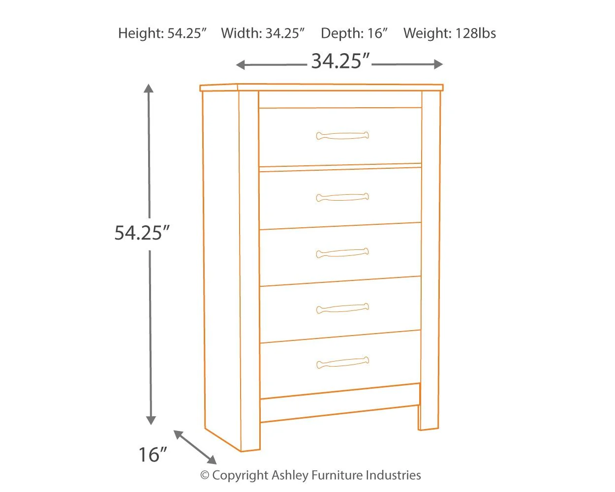 Bellaby - Whitewash - Five Drawer Chest - Image 7