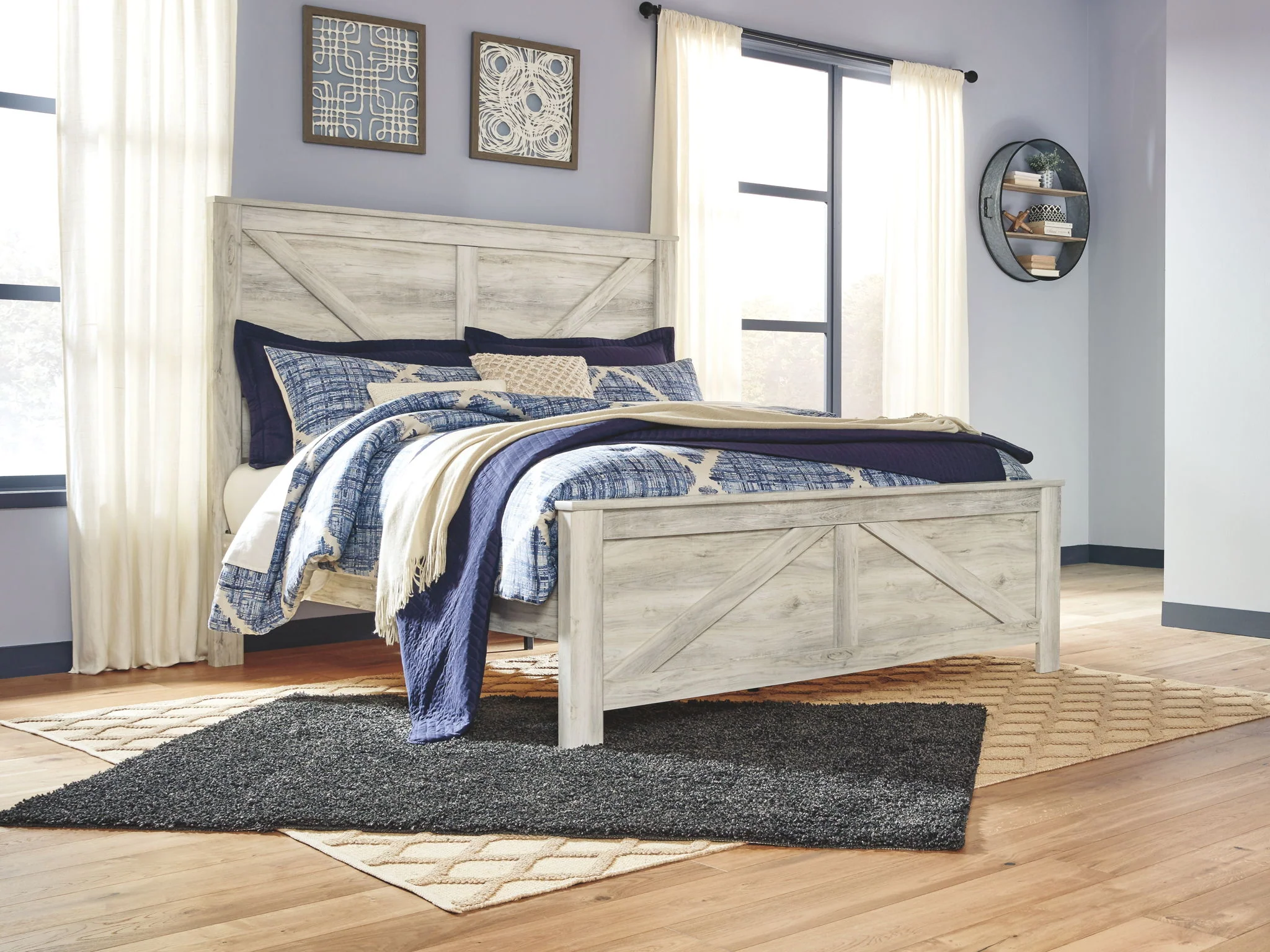 Bellaby - Whitewash - King Crossbuck Panel Bed - Image 2