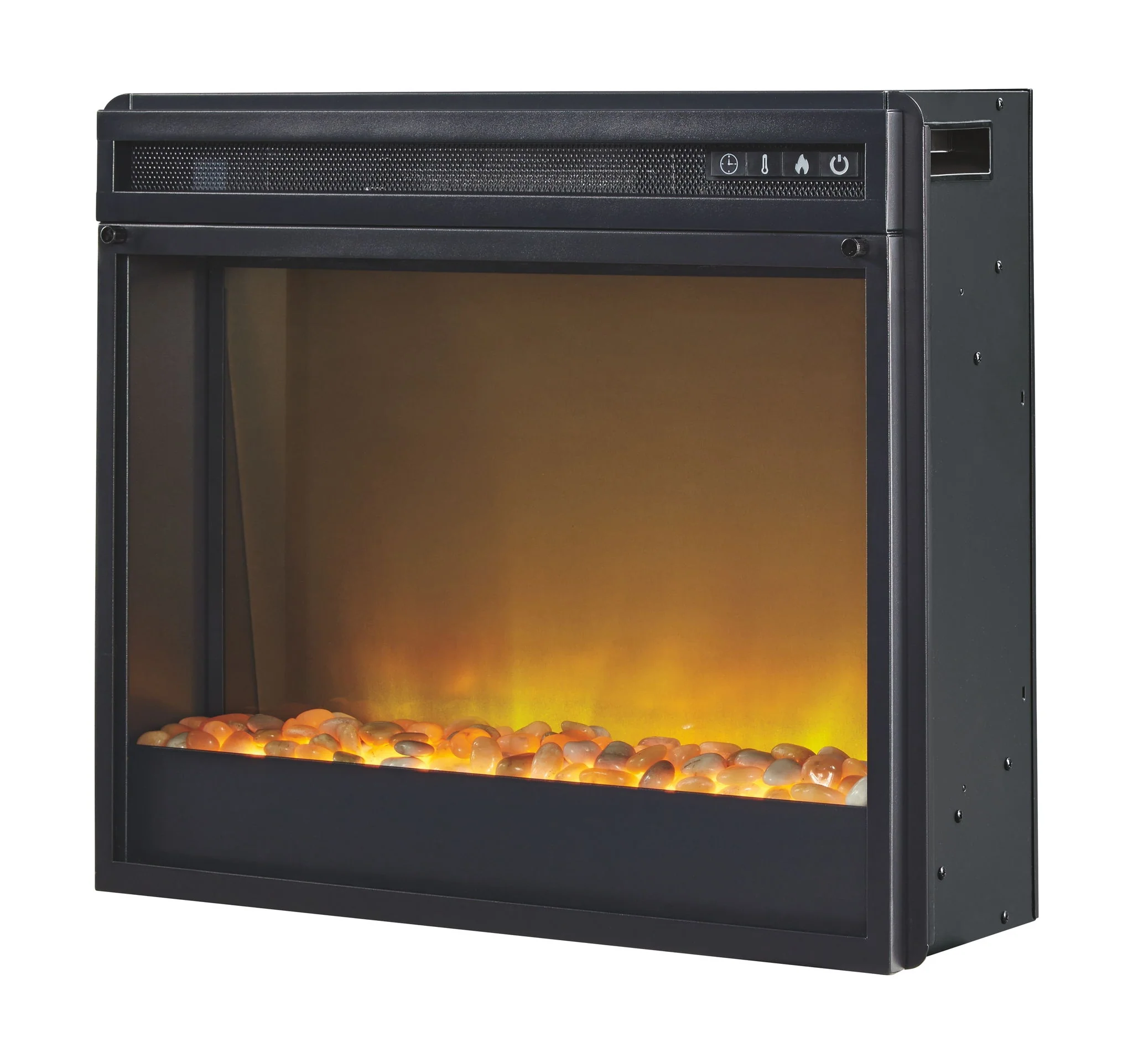 Bellaby - Whitewash - 2 Pc. - 63" TV Stand With Fireplace Insert Glass/Stone - Image 8