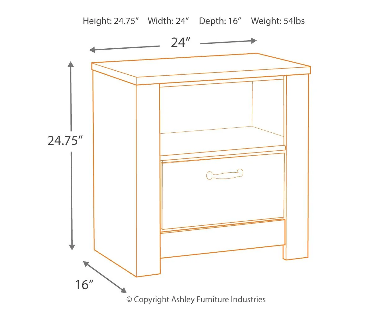 Bellaby - Whitewash - One Drawer Night Stand - Image 5