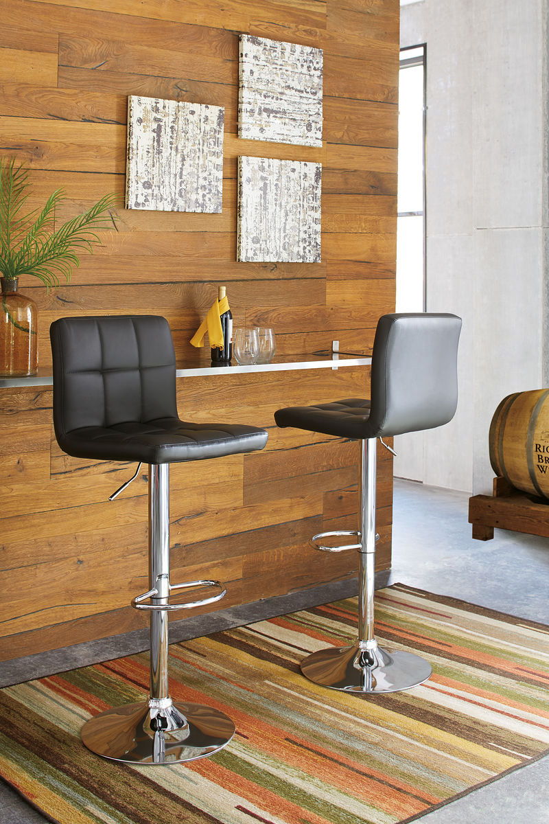 Bellatier - Black / Chrome Finish - Tall Uph Swivel Barstool(Set of 2) - Image 4