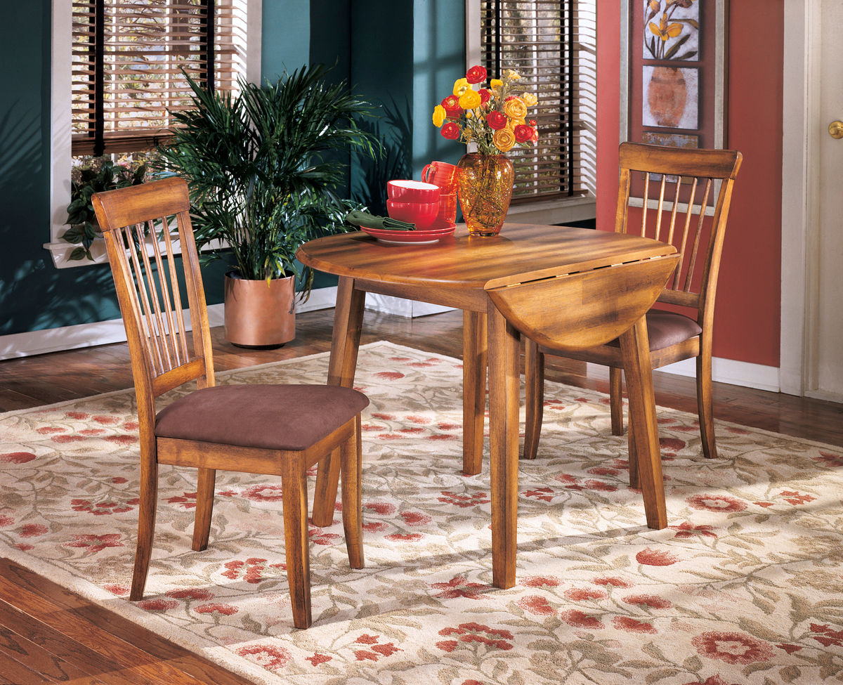 Berringer - Rustic Brown - 5 Pc. - Drop Leaf Table, 4 Side Chairs - Image 3