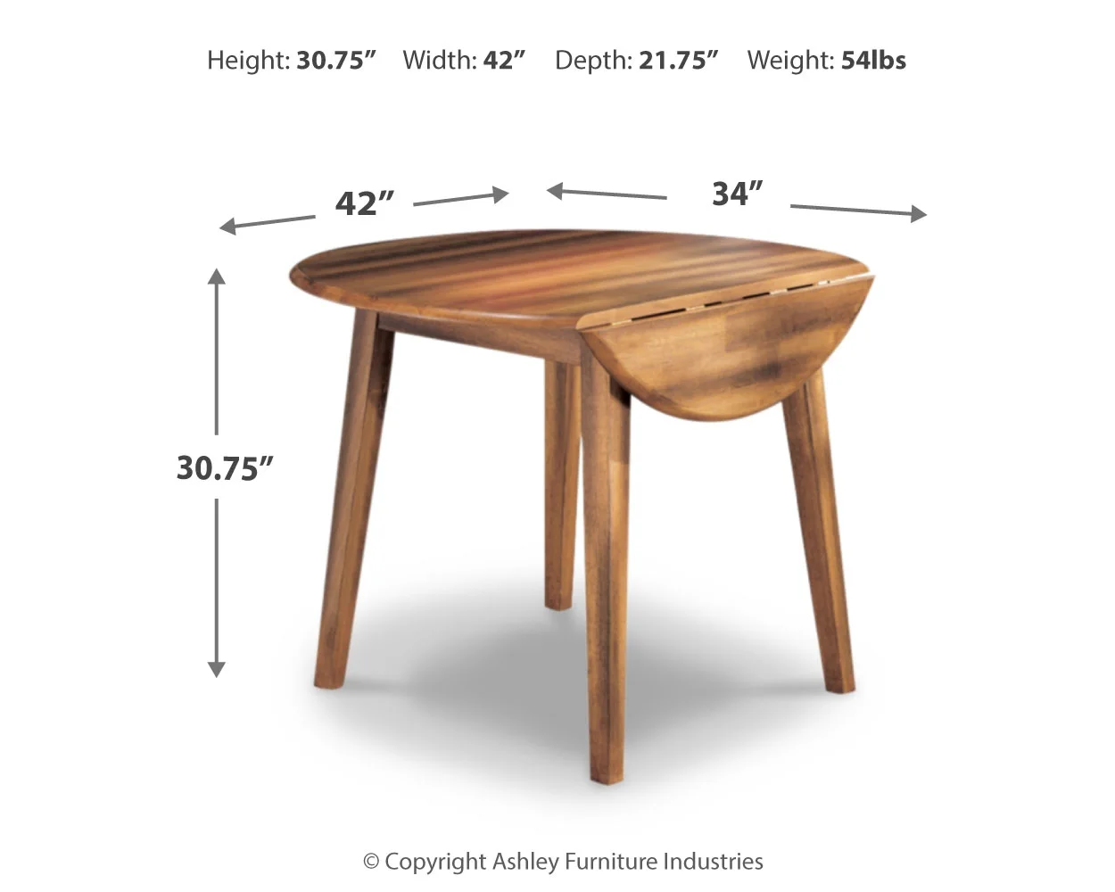 Berringer - Rustic Brown - Round Drm Drop Leaf Table - Image 3