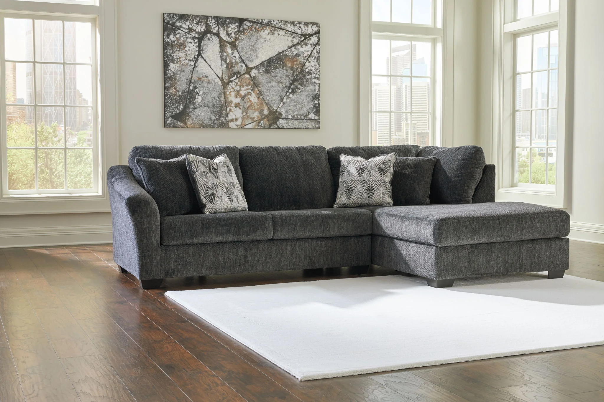 Biddeford - Ebony - 2-Piece Sleeper Sectional With Raf Corner Chaise - Image 2