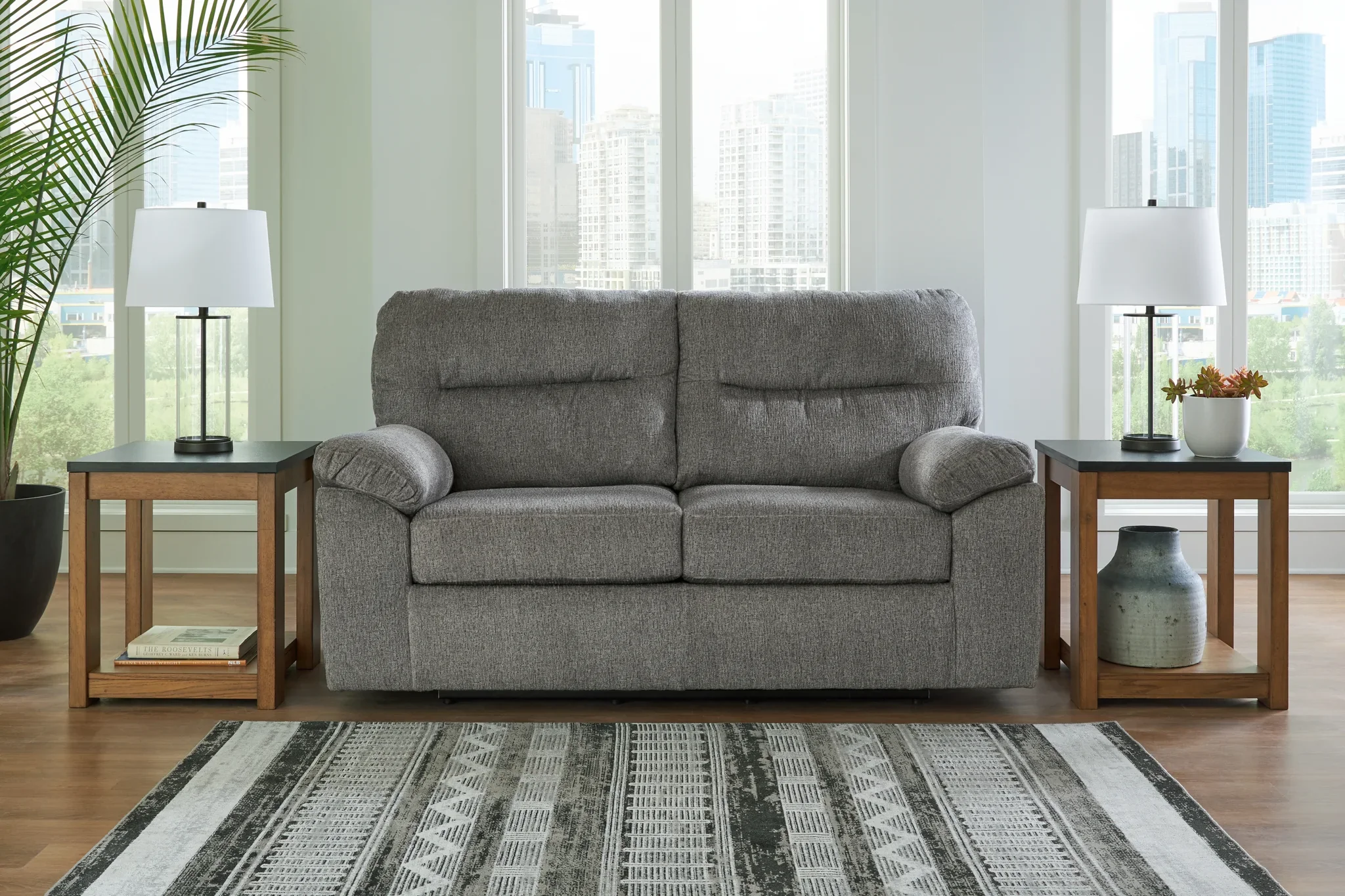 Bindura - Mineral - Glider Loveseat - Image 2