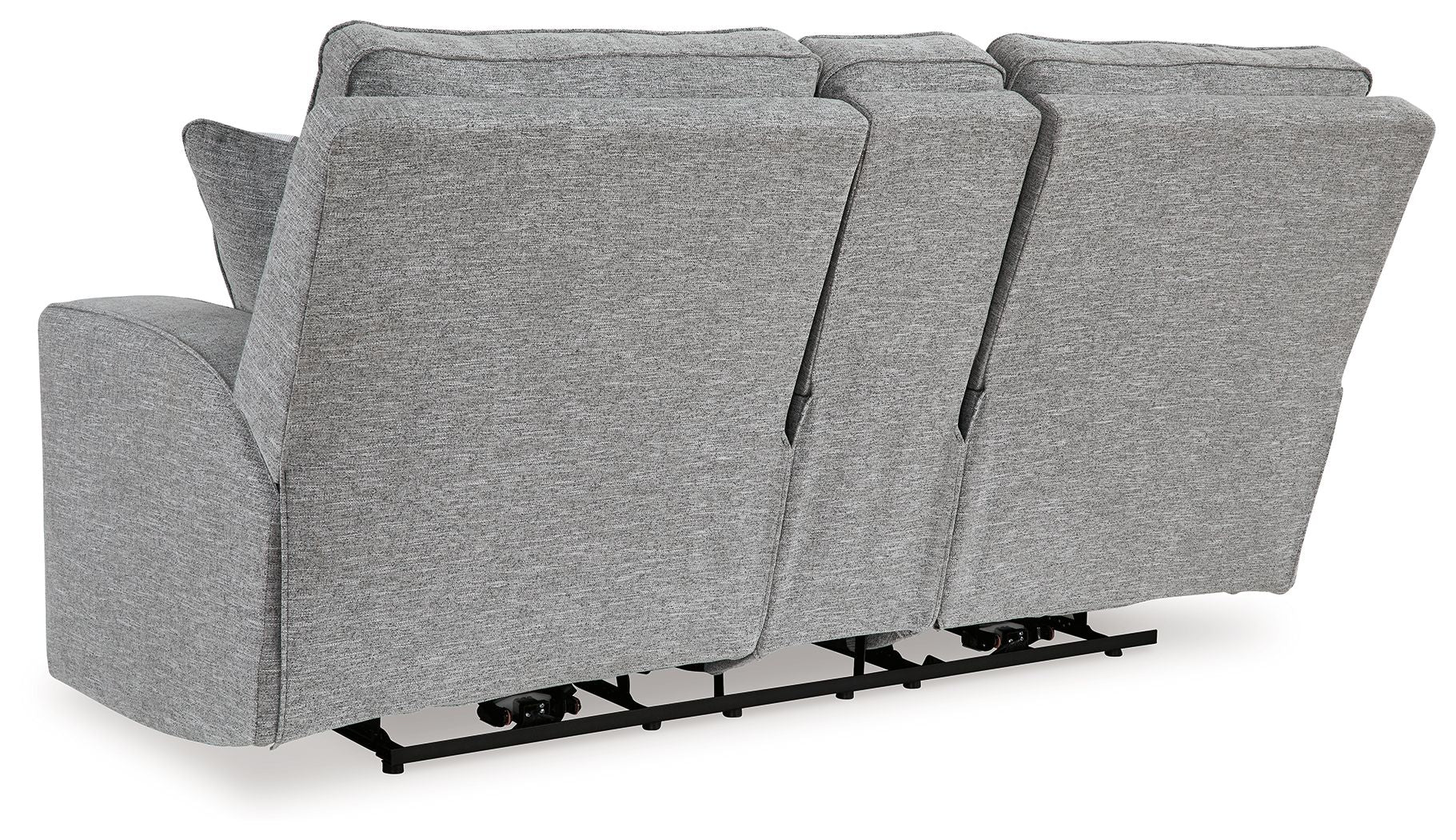 Biscoe - Pewter - Power Reclining Loveseat With Console /Adj Headrest - Image 5