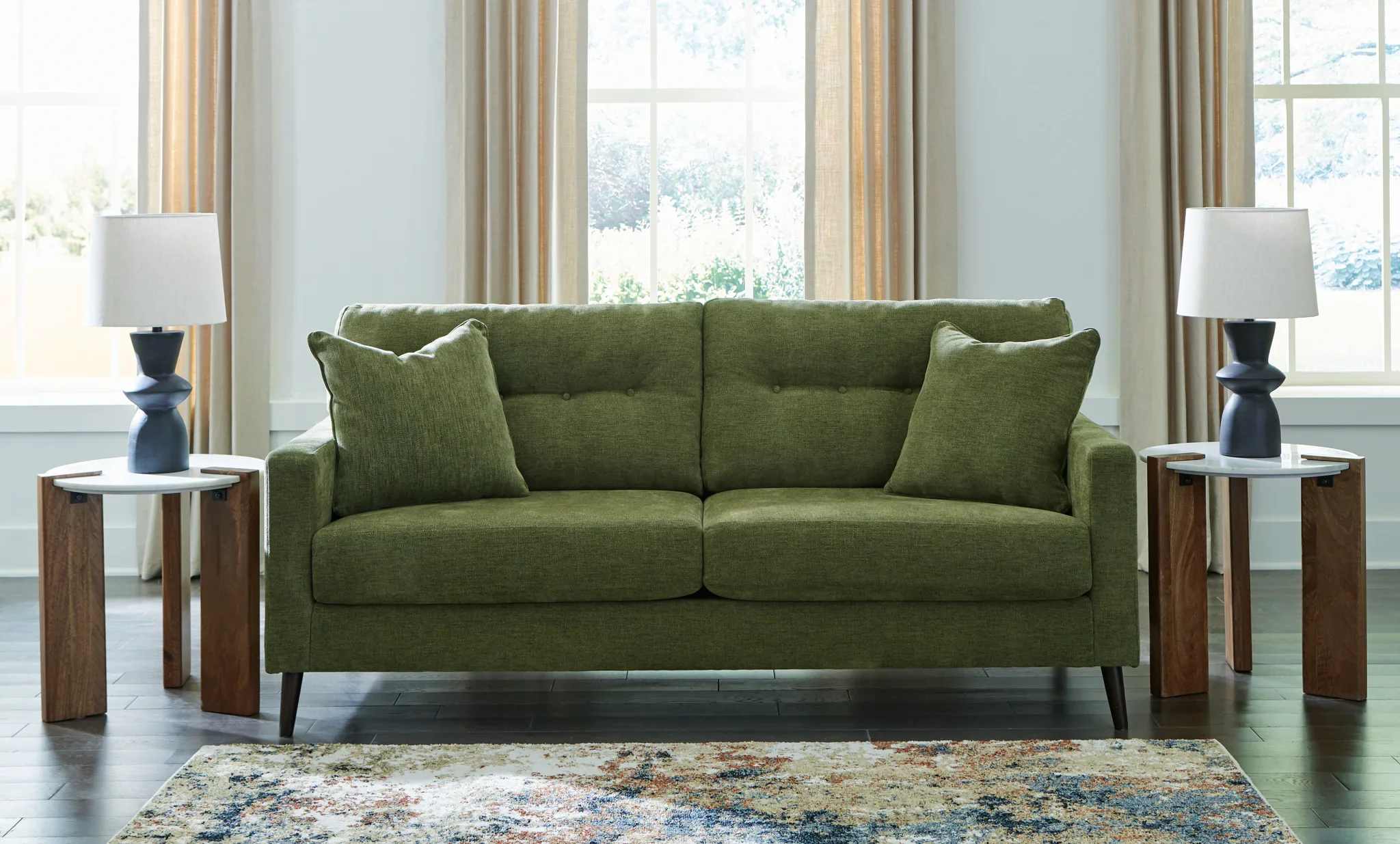 Bixler - 3 Pc. - Sofa, Loveseat, Accent Chair - Olive - Image 2