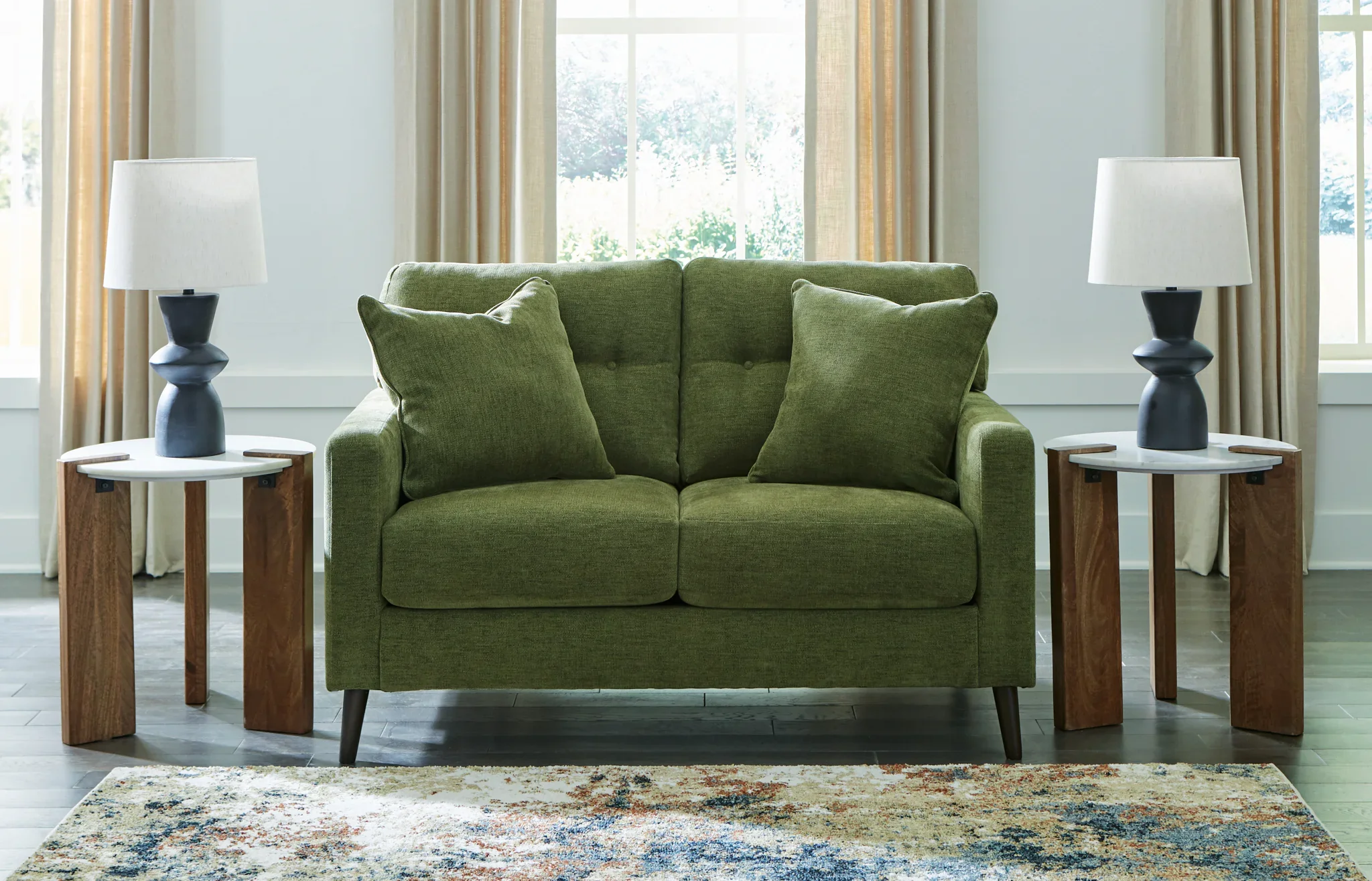 Bixler - 3 Pc. - Sofa, Loveseat, Accent Chair - Olive - Image 6