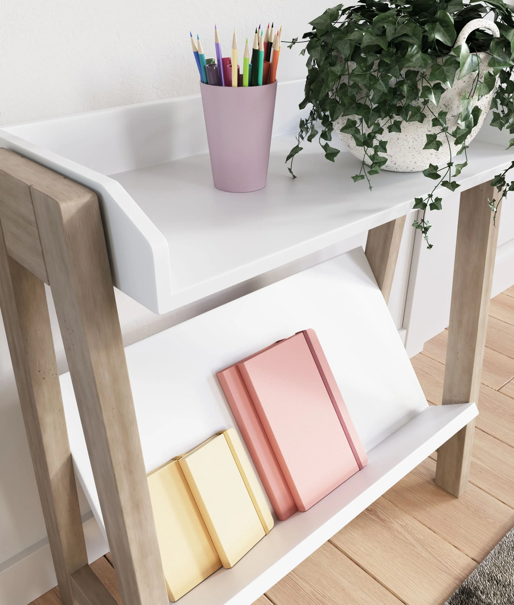 Blariden - White / Tan - Small Bookcase - Image 7