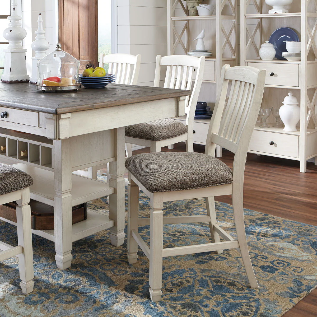Bolanburg - Beige - 11 Pc. - Counter Table, 6 Barstools, Server, 3 Cabinets - Image 3