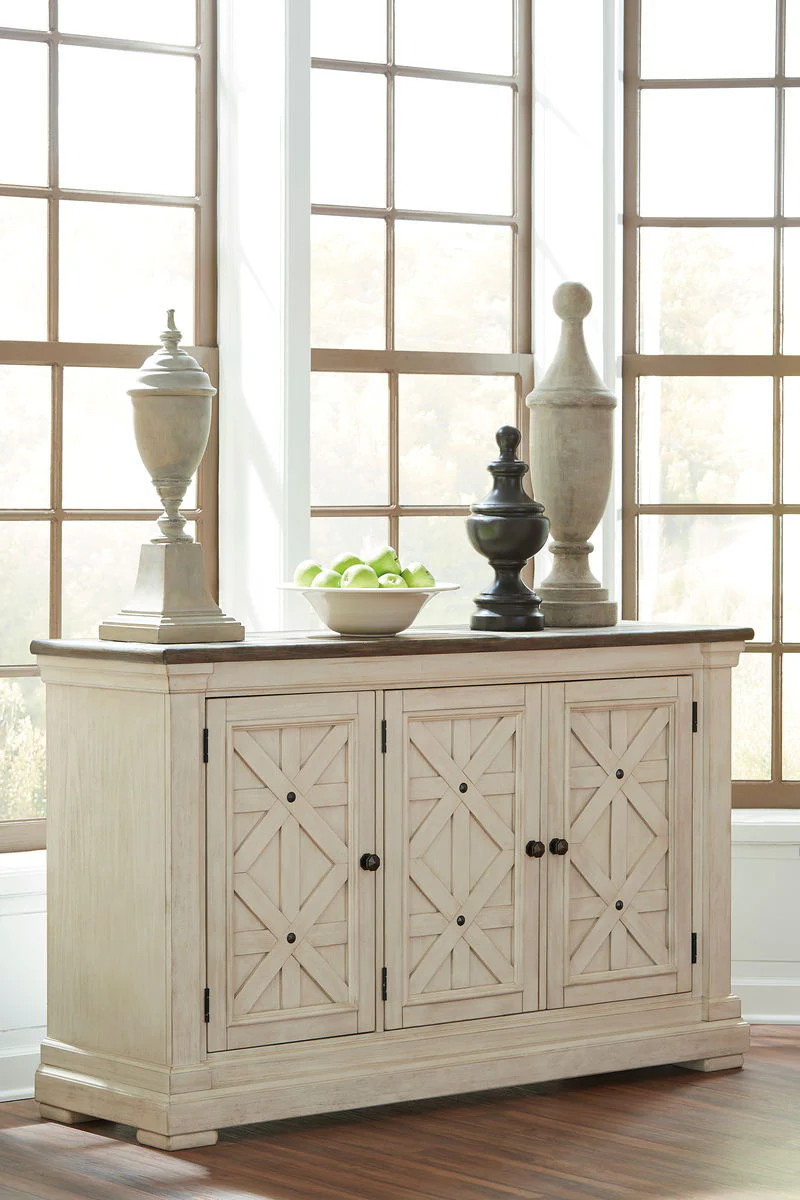 Bolanburg - Beige - 11 Pc. - Counter Table, 6 Barstools, Server, 3 Cabinets - Image 4