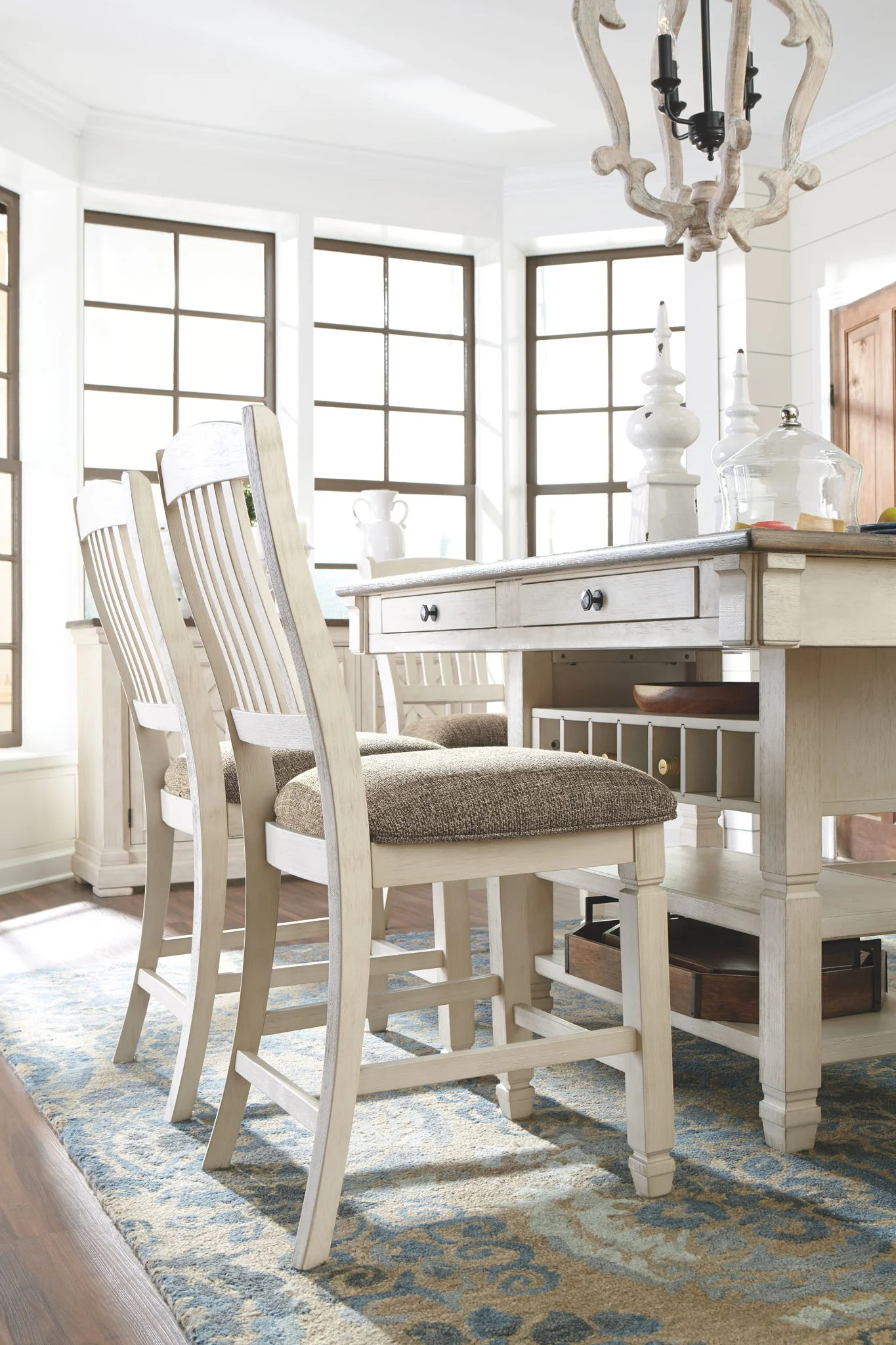 Bolanburg - Beige - 7 Pc. - Counter Table, 6 Barstools - Image 3