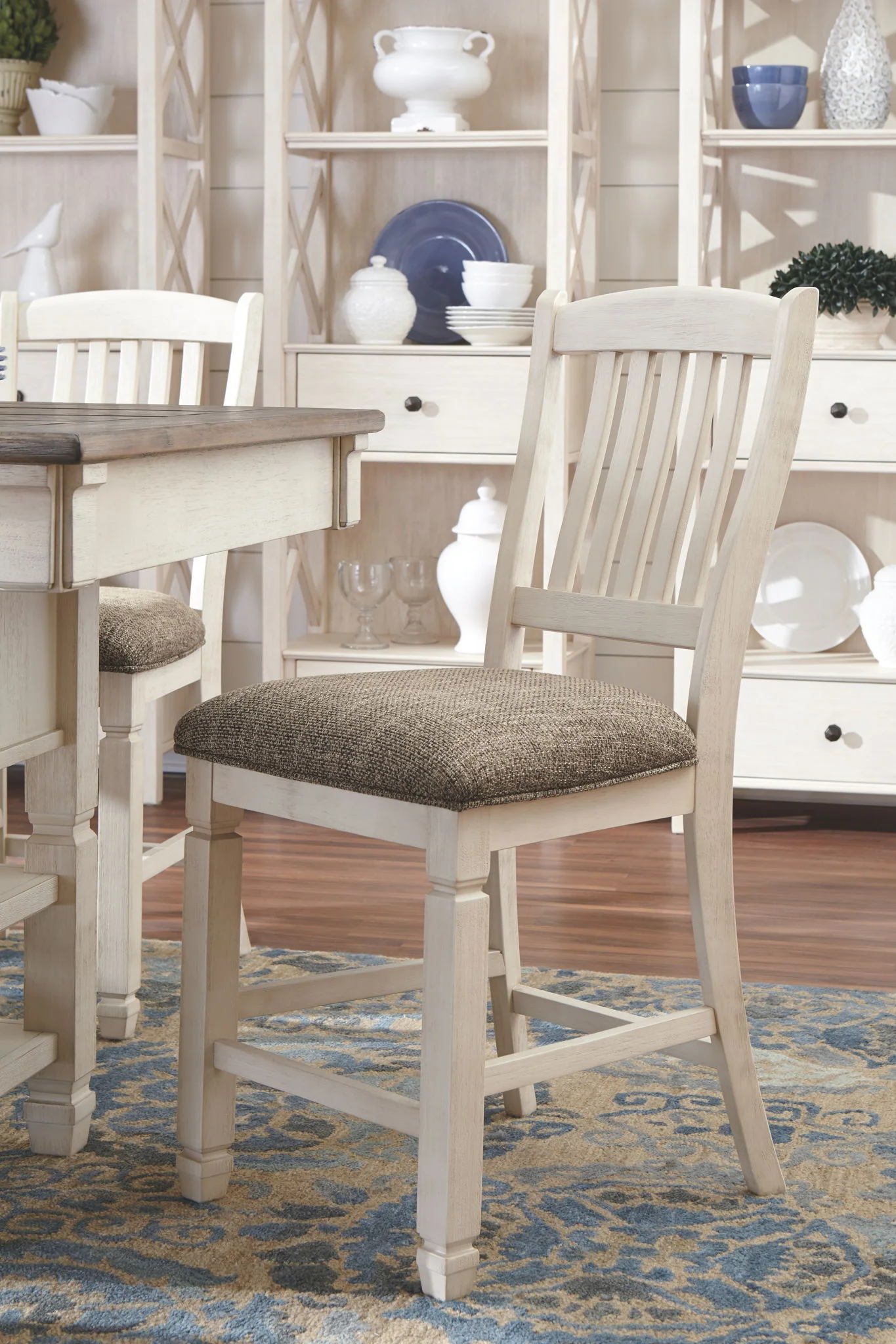 Bolanburg - Beige - 8 Pc. - Counter Table, 6 Barstools, Server - Image 2