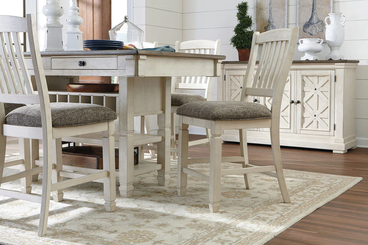 Bolanburg - Beige - 8 Pc. - Counter Table, 6 Barstools, Server - Image 3
