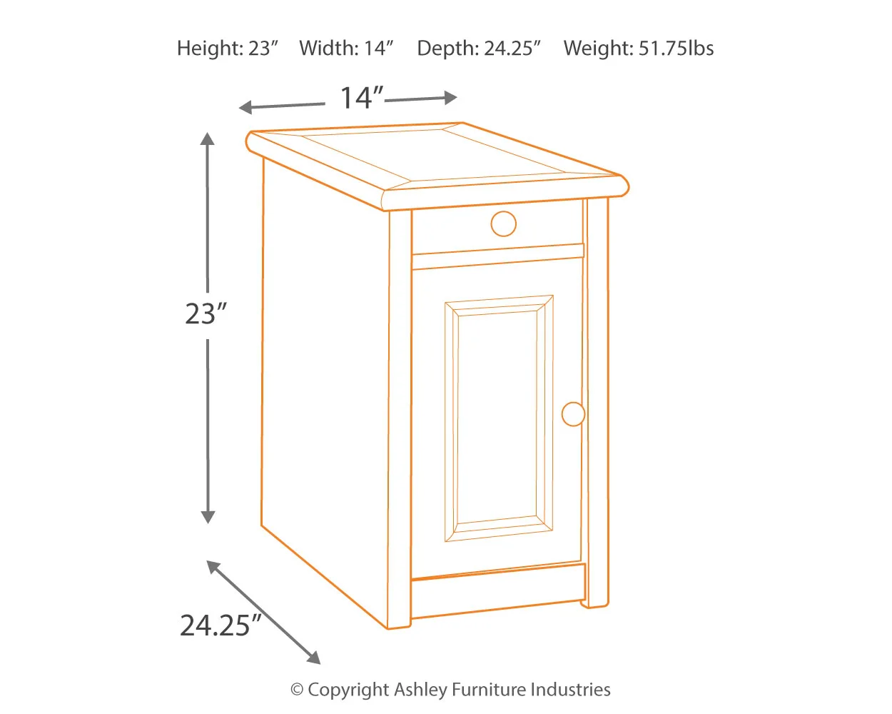 Bolanburg - White / Brown / Beige - Chair Side End Table - Door - Image 4