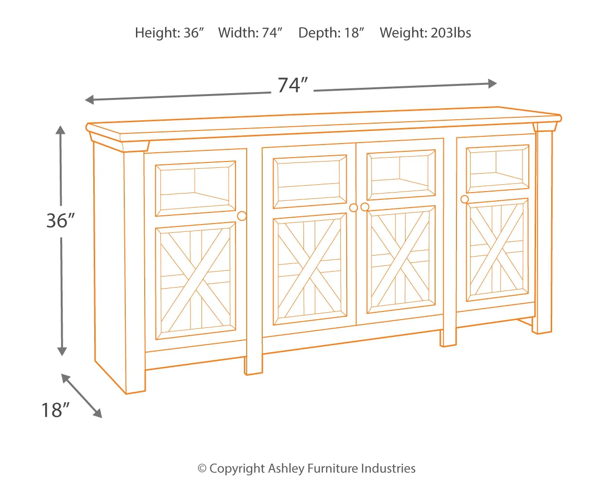 Bolanburg - White / Brown / Beige - Extra Large TV Stand - Image 4