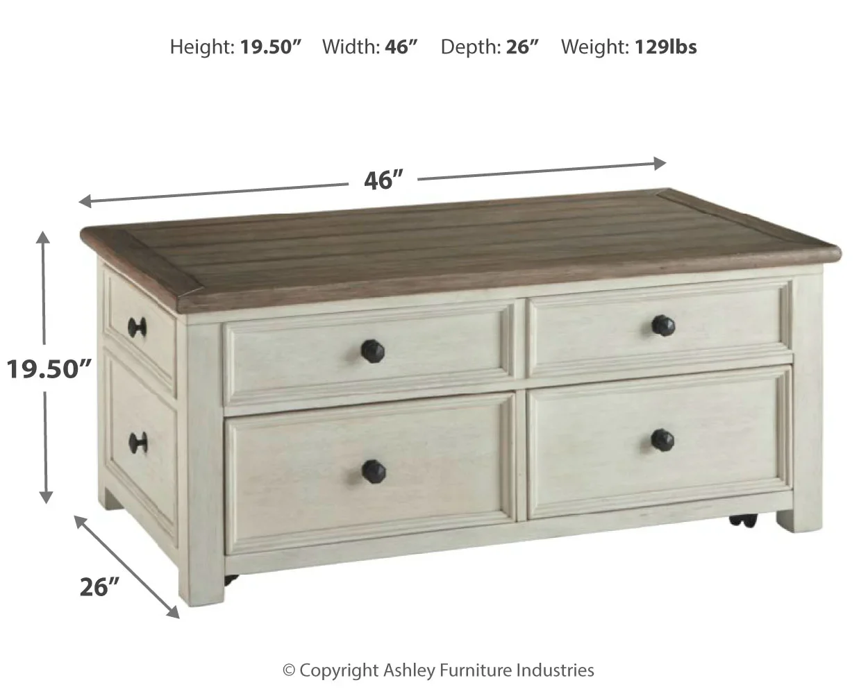 Bolanburg - White / Brown / Beige - Lift Top Cocktail Table - Image 5
