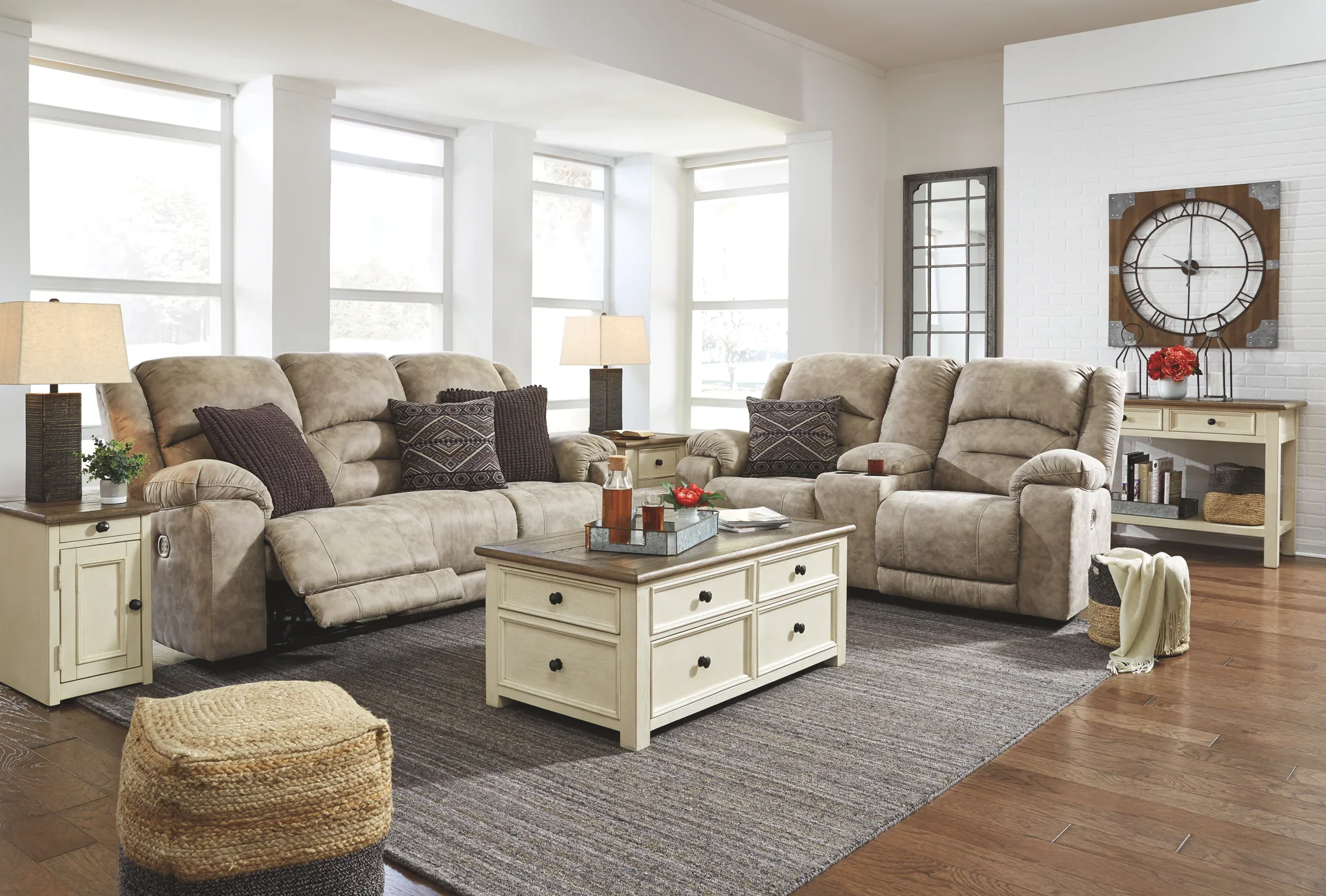 Bolanburg - White / Brown / Beige - Sofa Table - Image 3
