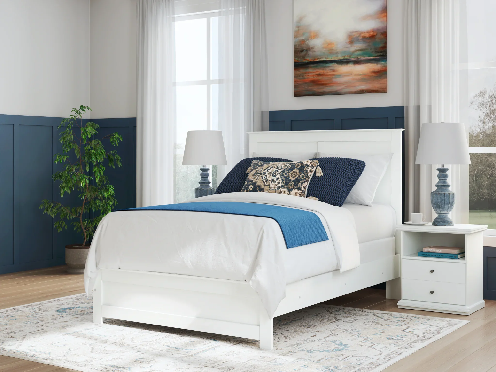 Bostwick Shoals - White - Full Panel Bed With Framed Footboard - Image 2