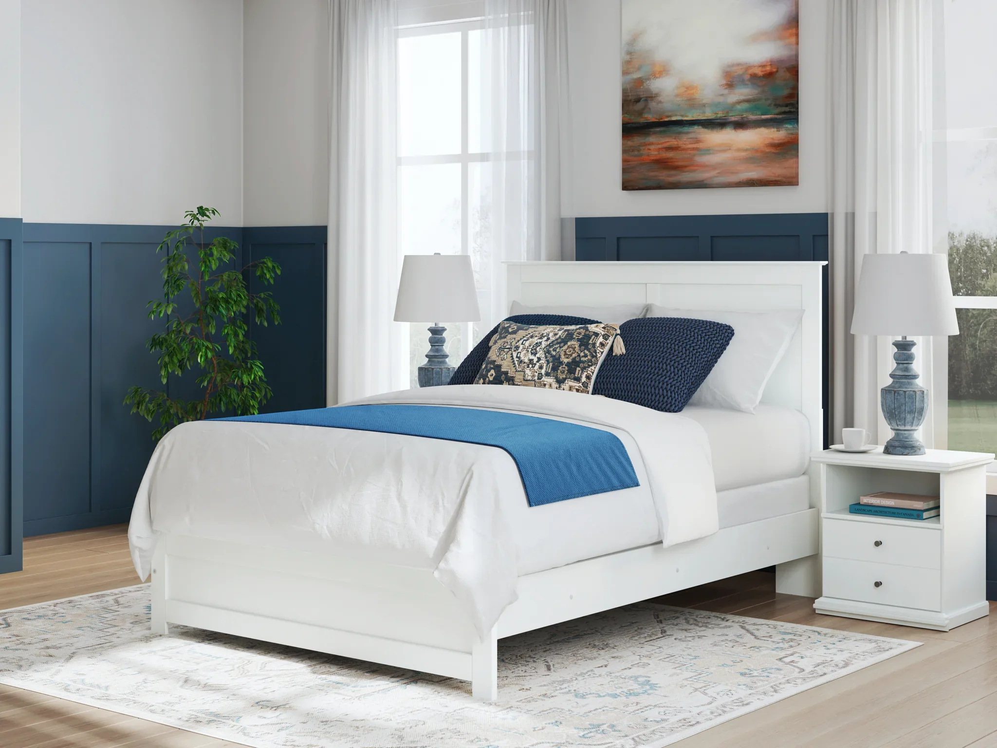 Bostwick Shoals - White - Queen Panel Bed With Framed Footboard - Image 2