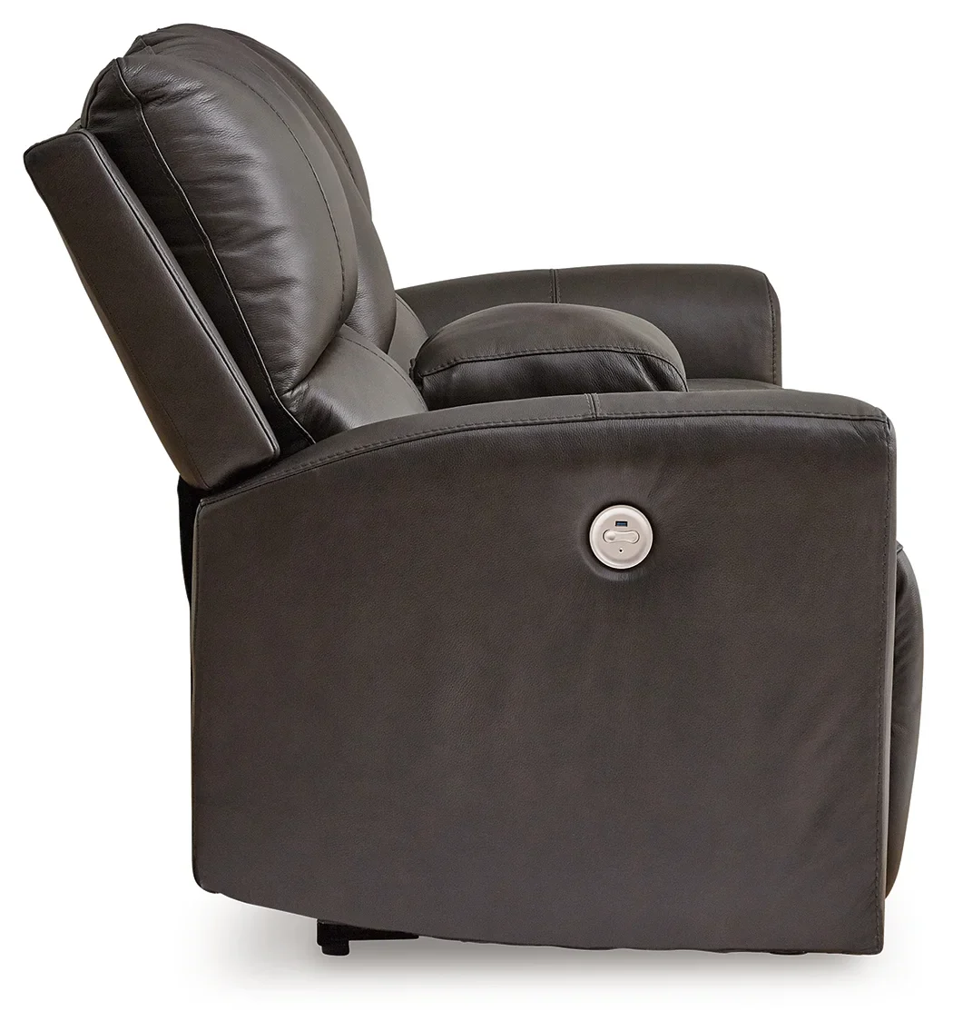 Boxmere - Storm - Dbl Power Reclining Loveseat With Console - Image 2