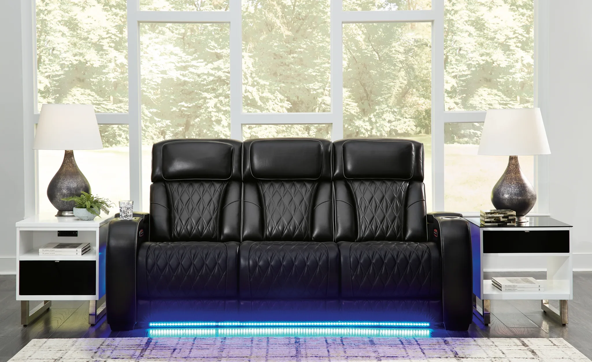 Boyington - Black - Power Reclining Sofa With Adj Headrest - Image 2