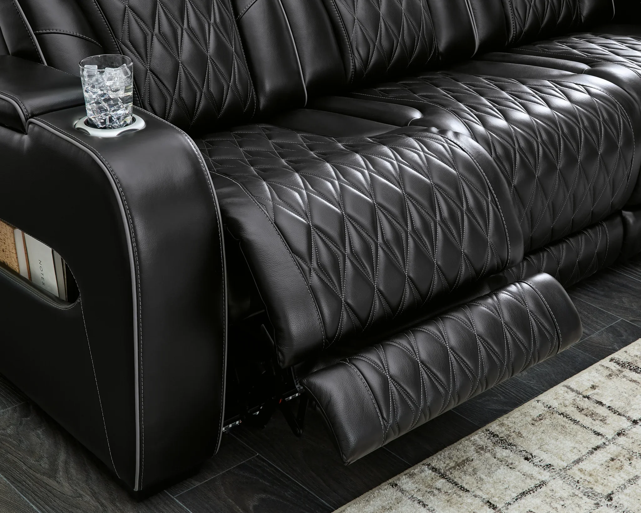Boyington - Black - Power Reclining Sofa With Adj Headrest - Image 3