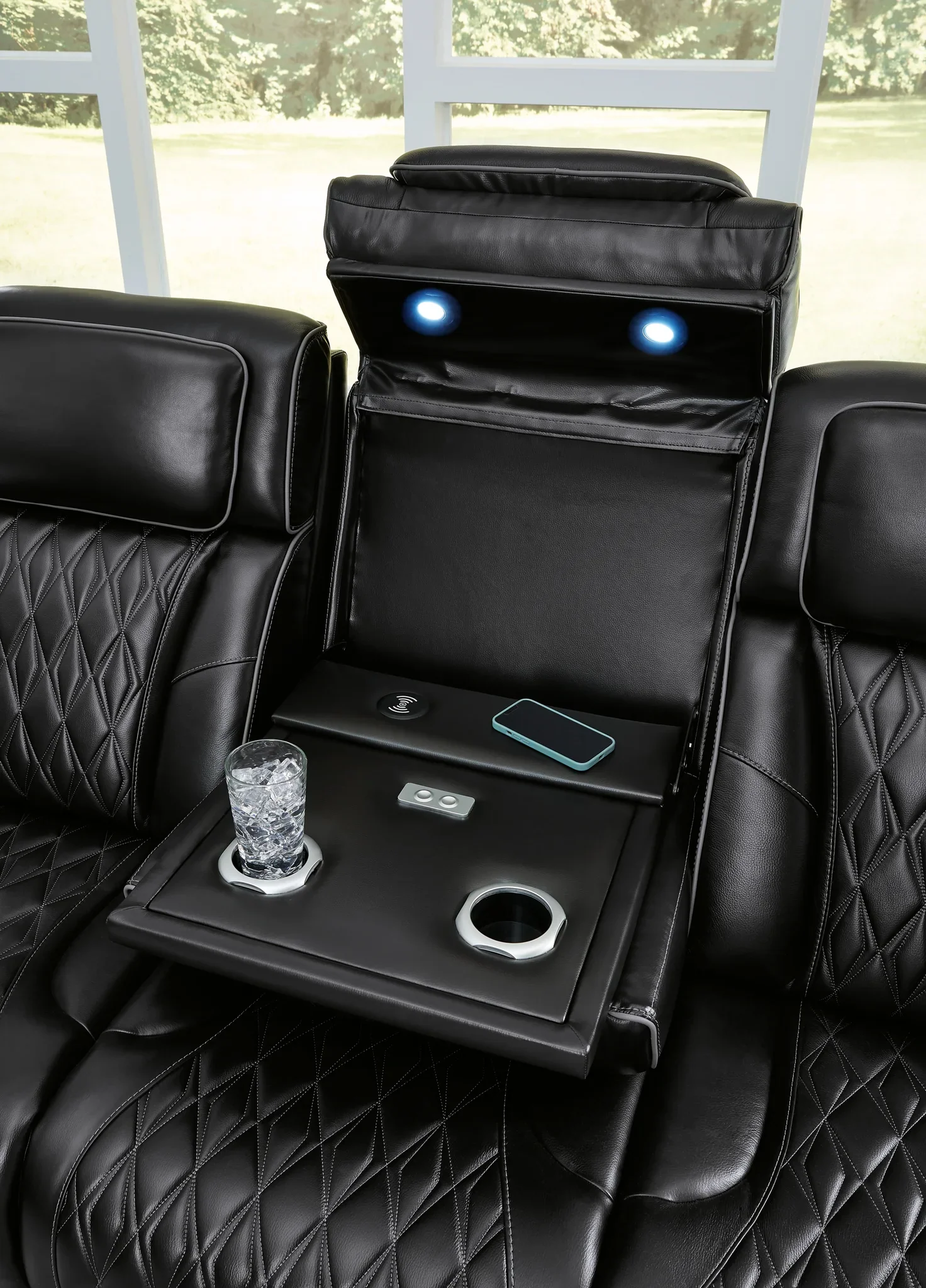 Boyington - Black - Power Reclining Sofa With Adj Headrest - Image 7