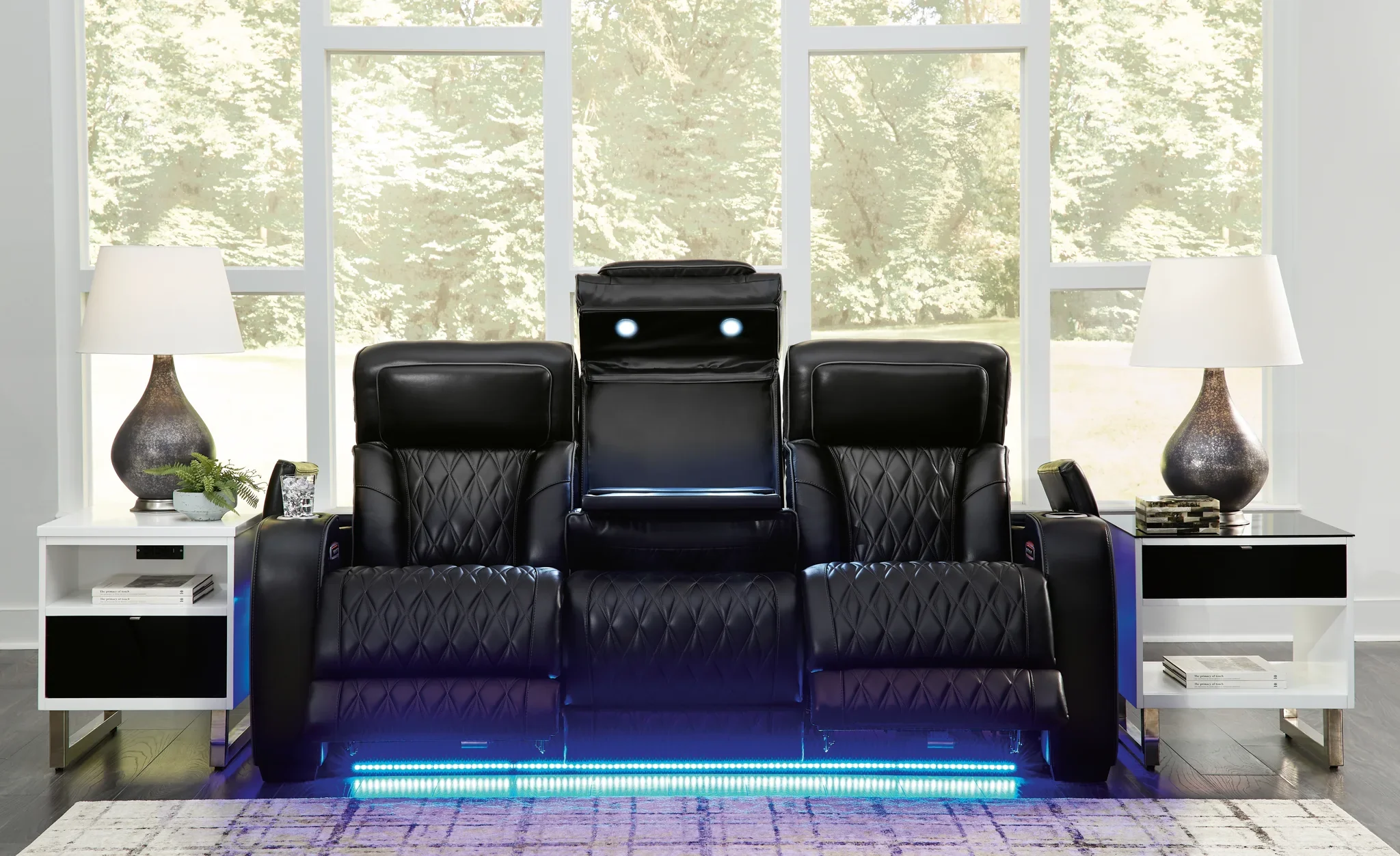 Boyington - Black - Power Reclining Sofa With Adj Headrest - Image 9