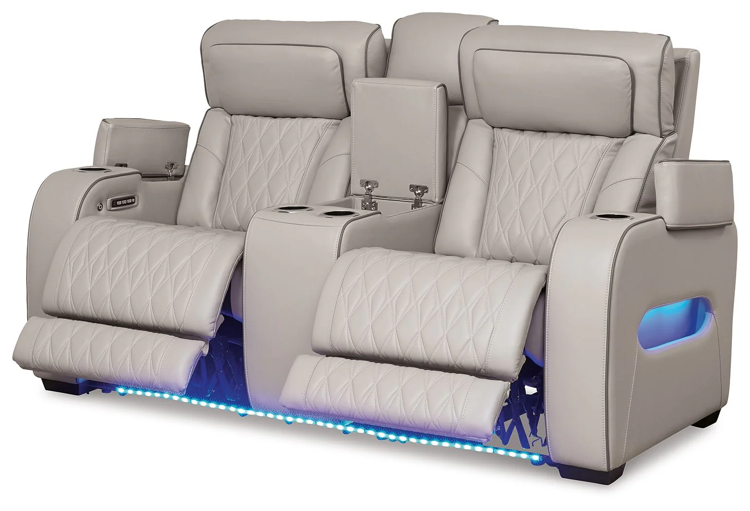 Boyington - Gray - Power Reclining Loveseat With Console/Adj Hdrst - Image 2